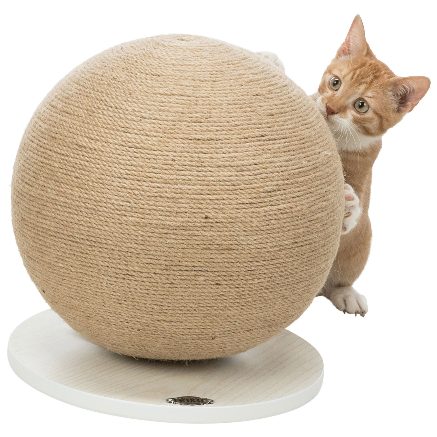 Bola de rascar, yute/madera, ø 29 × 31 cm