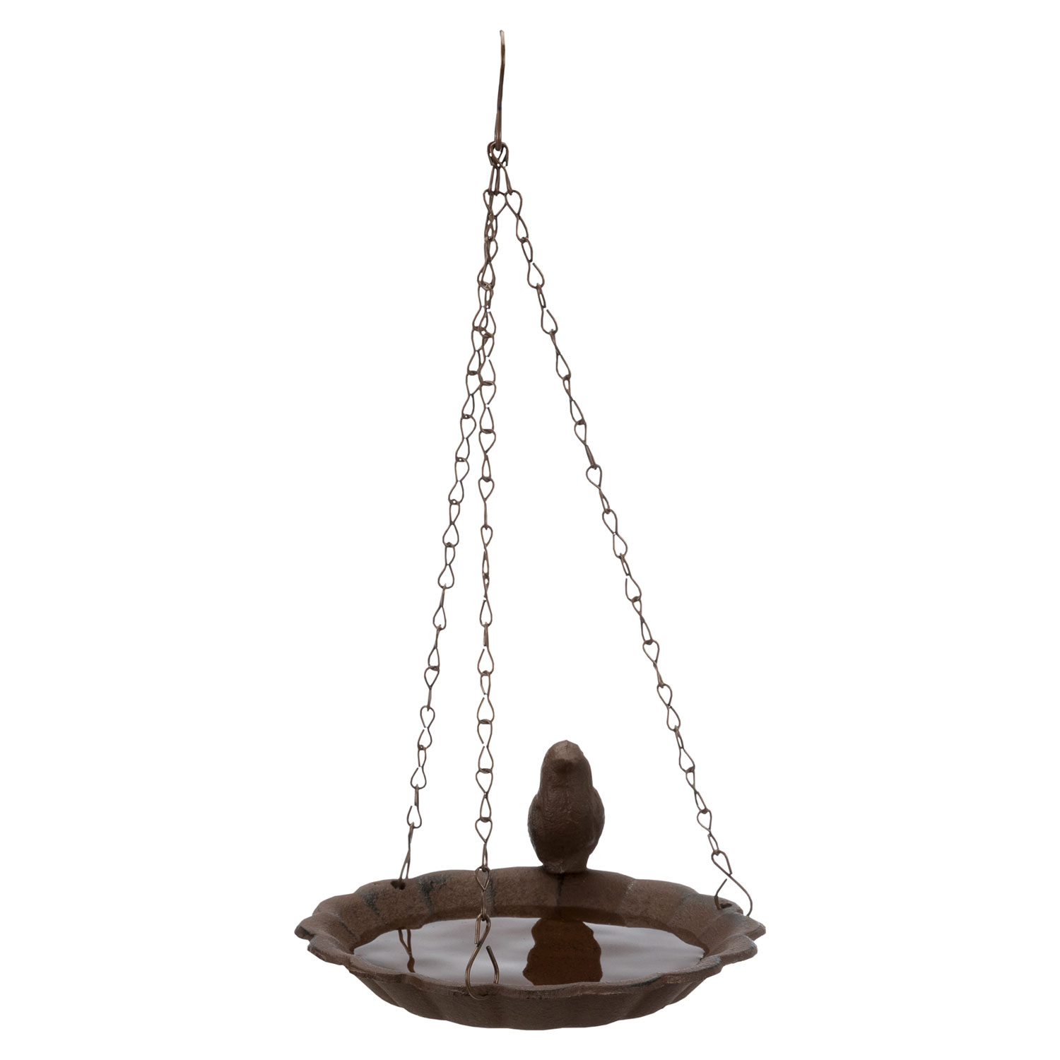 Bebedero Pájaros para colgar, hierro fundido, 250 ml/ø 16 cm, marrón
