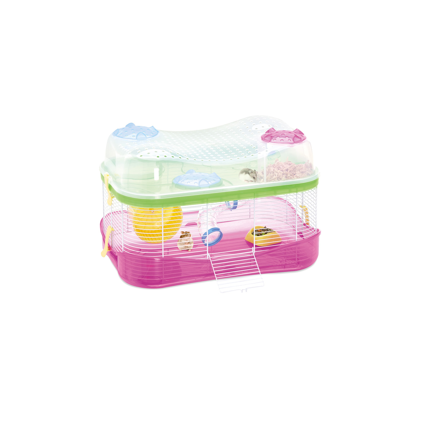 Jaula Roedor FANTASY, 58 x 38 x 38.5 cm, Blanco/Rosa