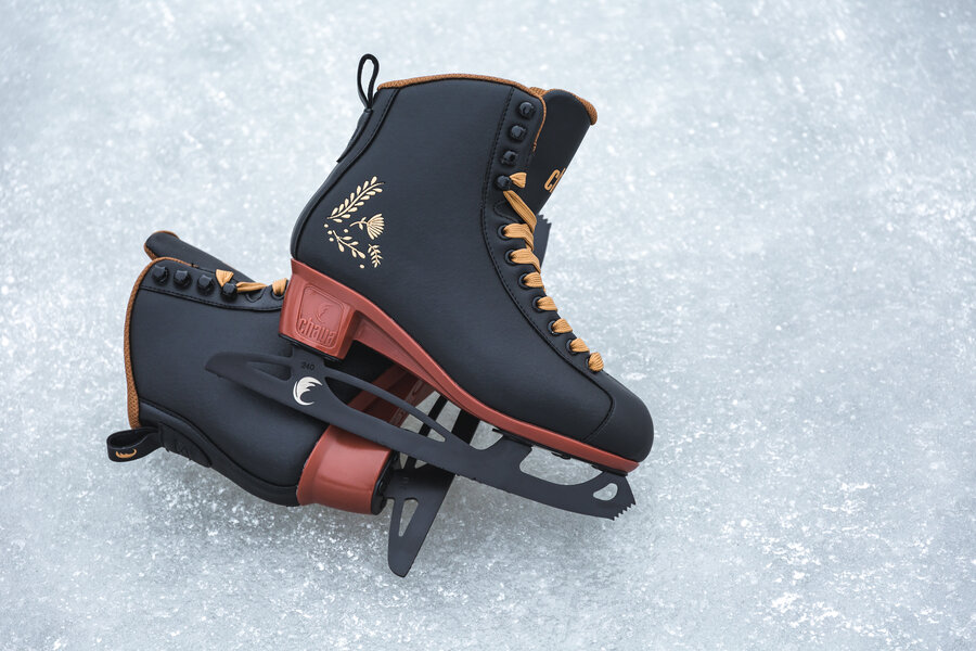 Merlot Black - Chaya - Ice Skating Ice Skates - In Action 6