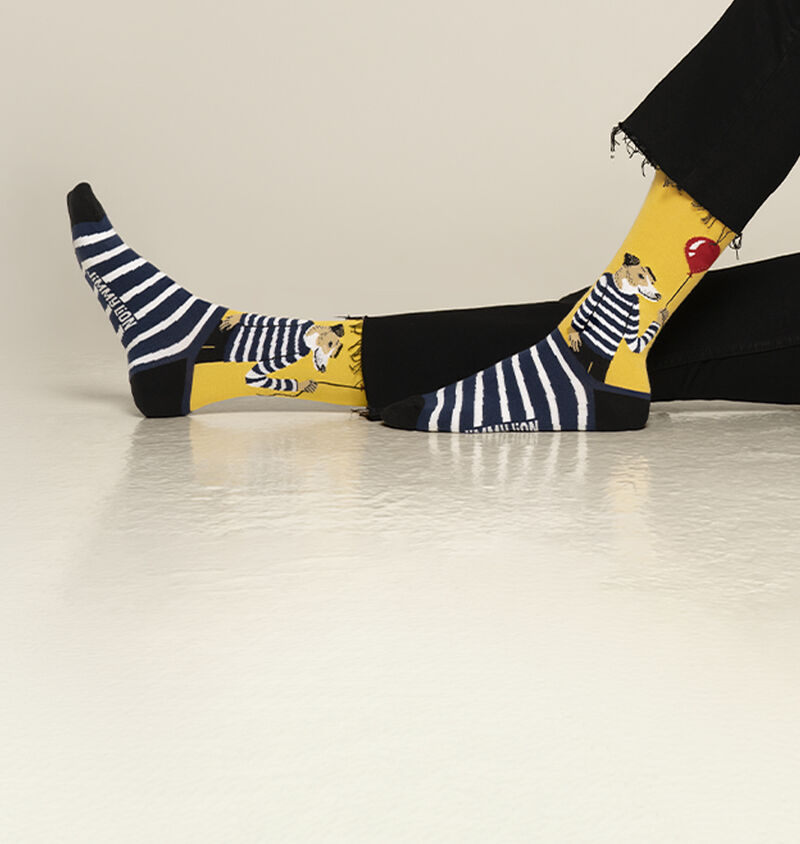 Lot de 2 paires de chaussettes montantes pour femme et homme - Motif dinde, Lot de 2., Medium