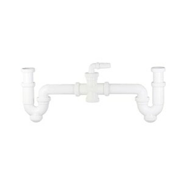 Sifón doble orientable electrodomésticos tuerca loca 1 1/2"