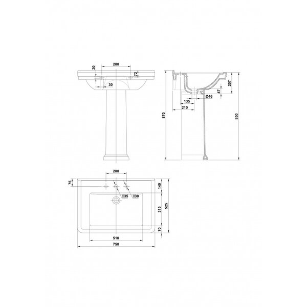 Miniatura de Pedestal clásico NOBLE color blanco