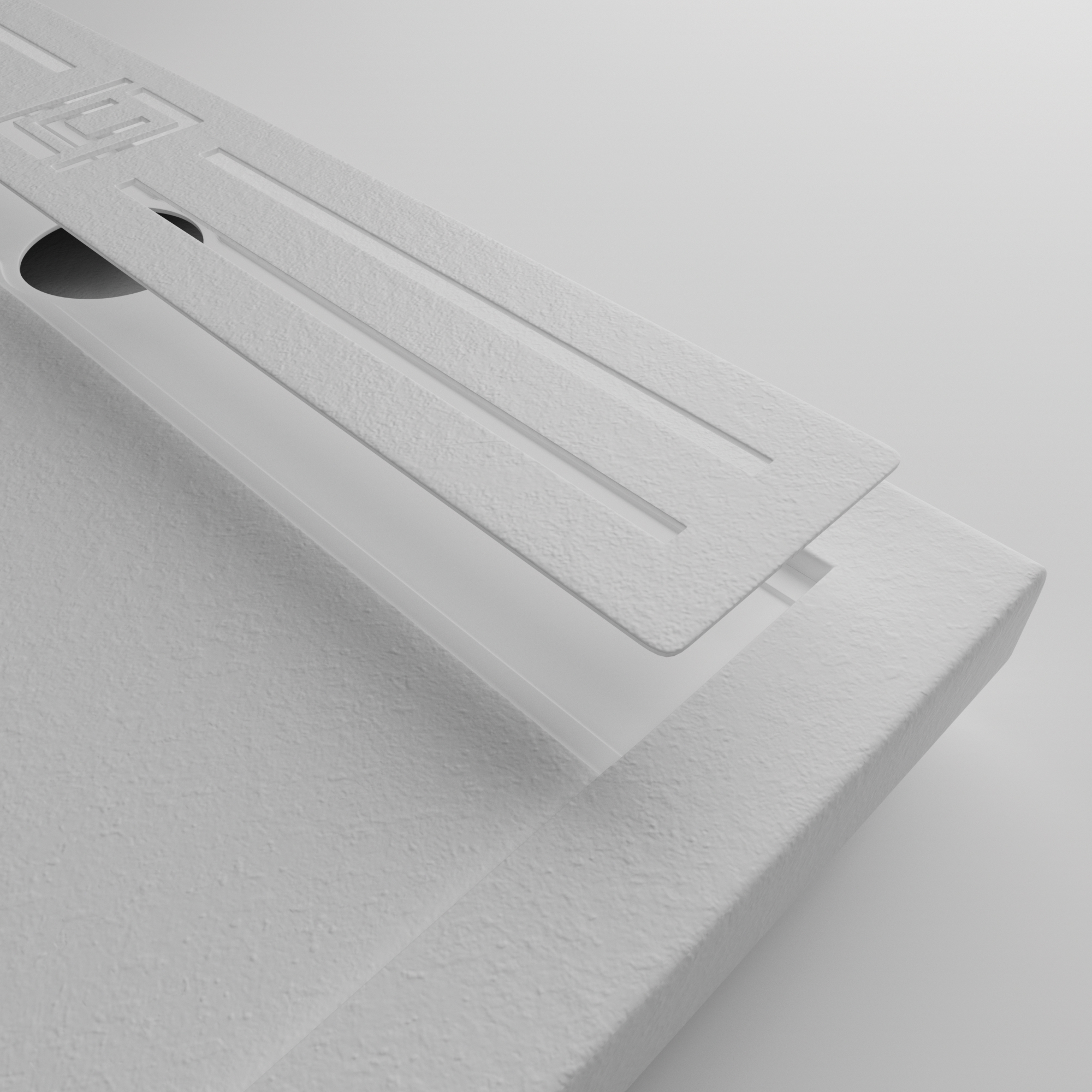 GRILLE INOX BLANC  RECEVEUR STYLE PLUS 80