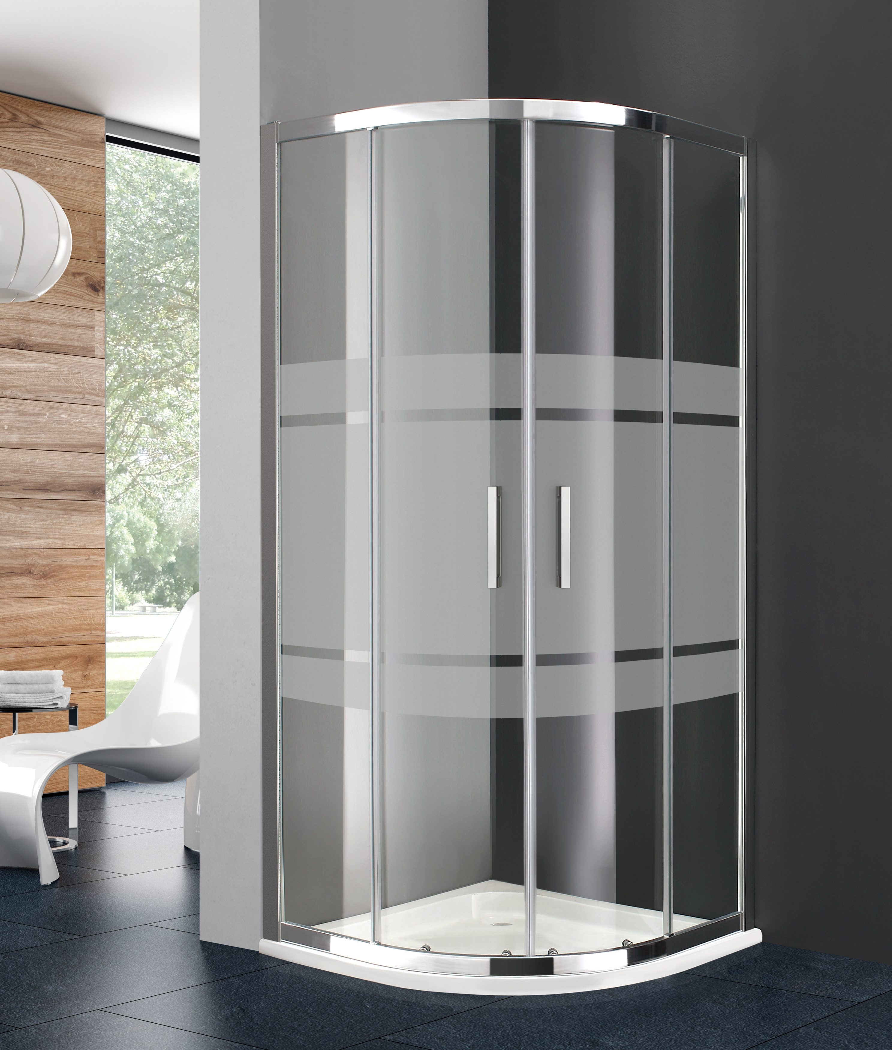 PAROI DE DOUCHE PRESTIGE FROST 90x90 SEMIC. T/A - 0049