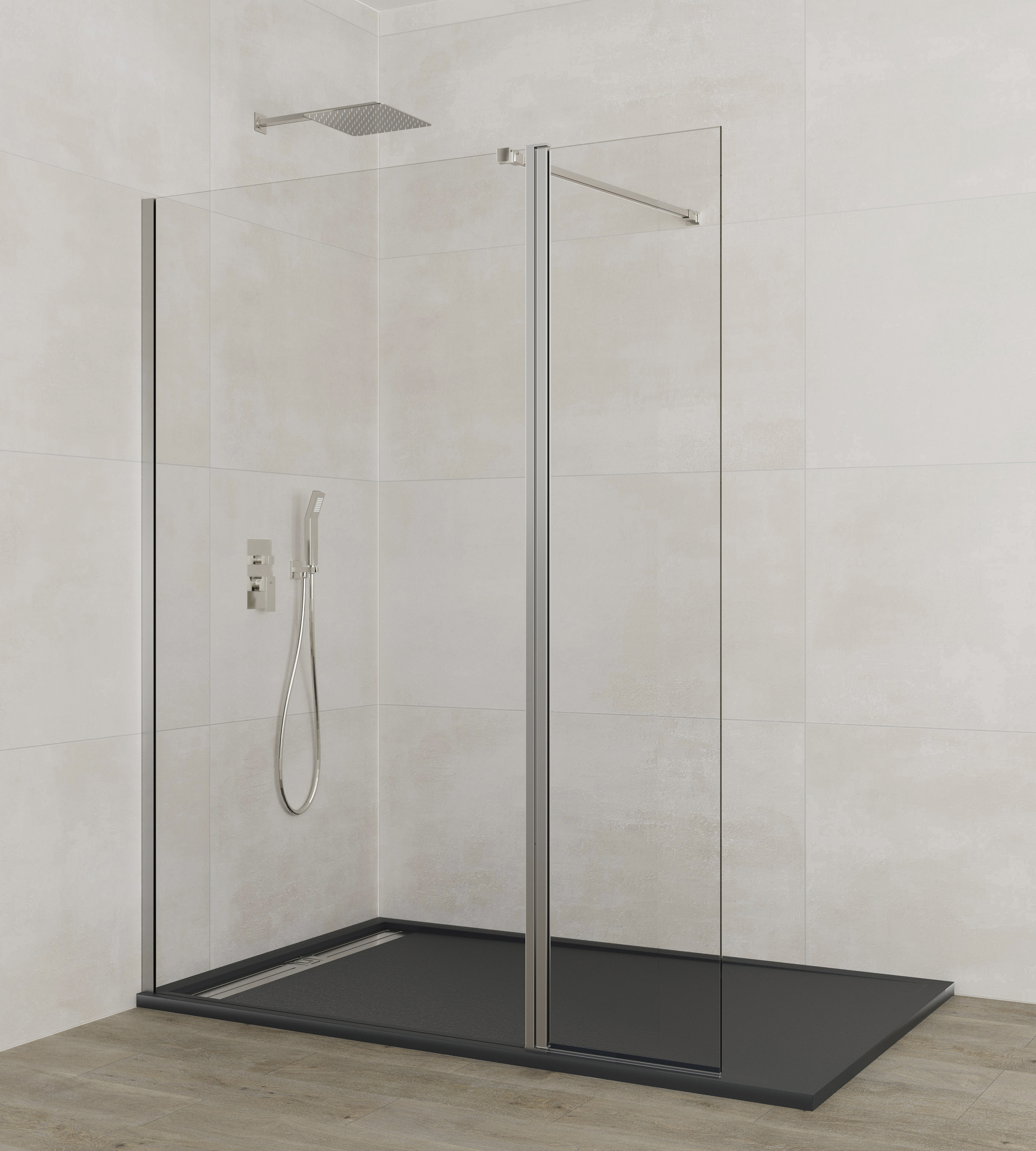 PAROI DOUCHE SCREEN FIXE 78 + ABATIBLE 40 TP CHR - 0165+0154