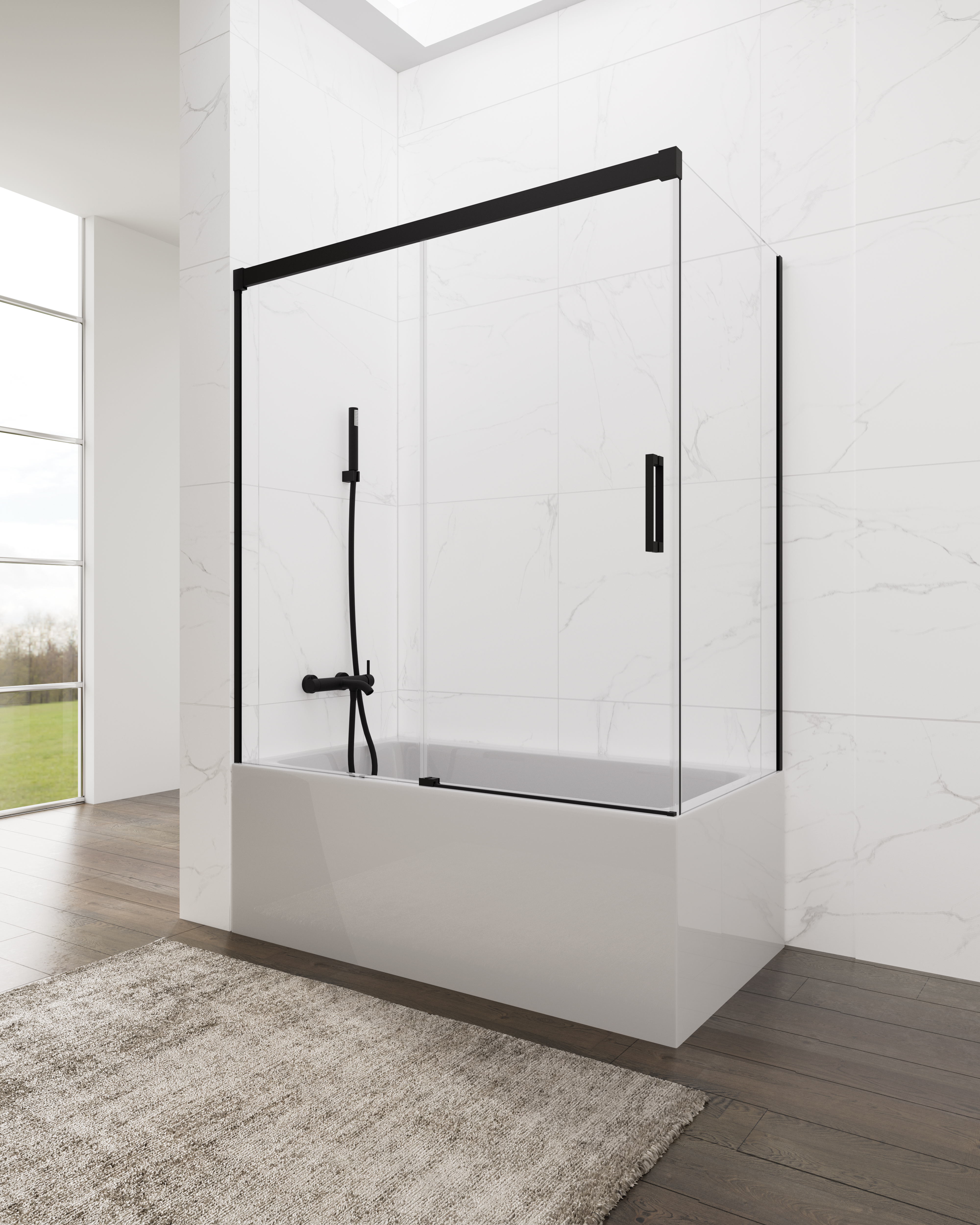 PAROI BAIGNOIRE BASIC LAT70+FRON COUL TP NOIR 145 - 5050+5494+5065+5492