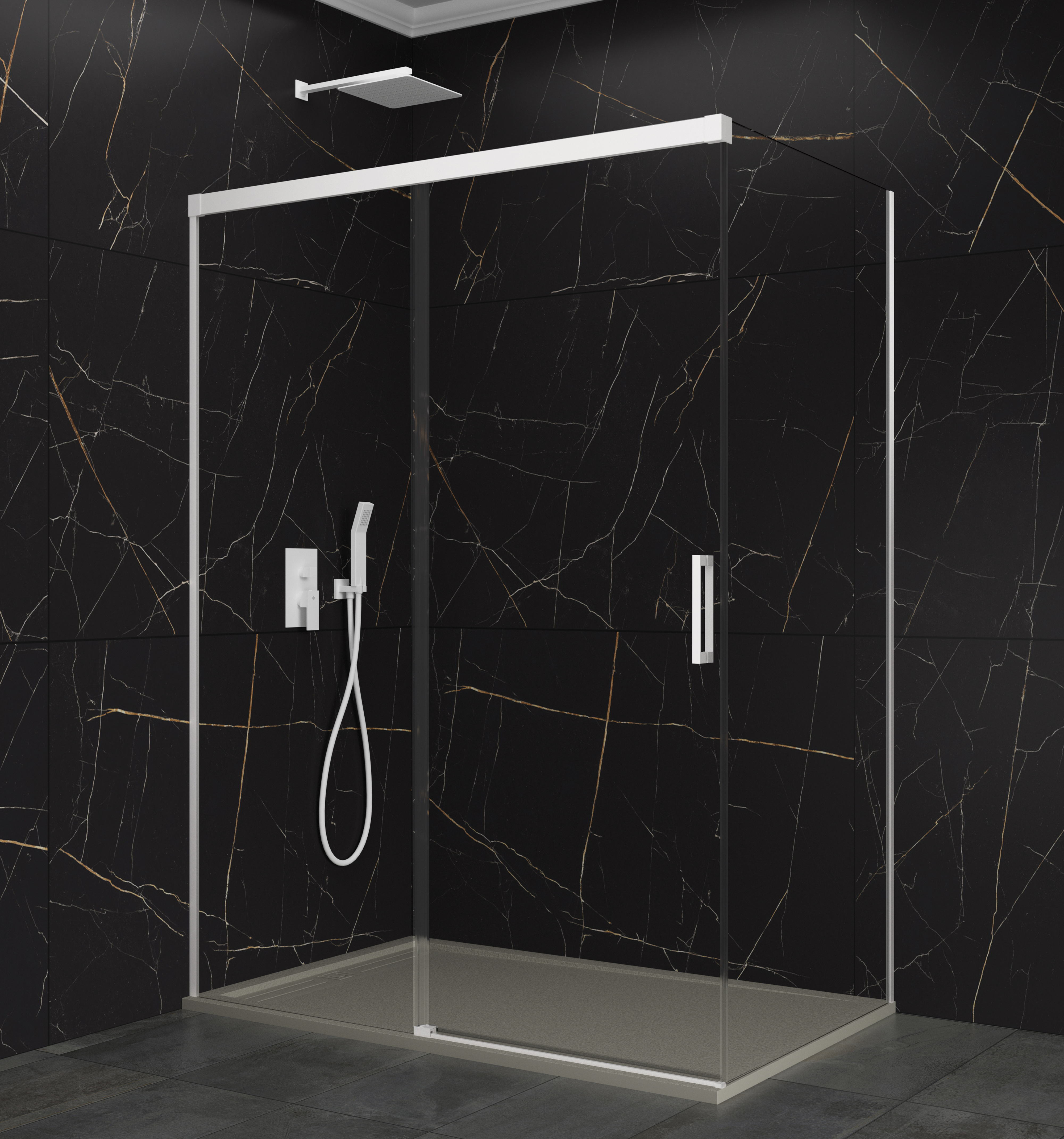 PAROI DE DOUCHE BASIC LAT75+ FRON COUL TP BL 155 - 5012+5584+5057+5588