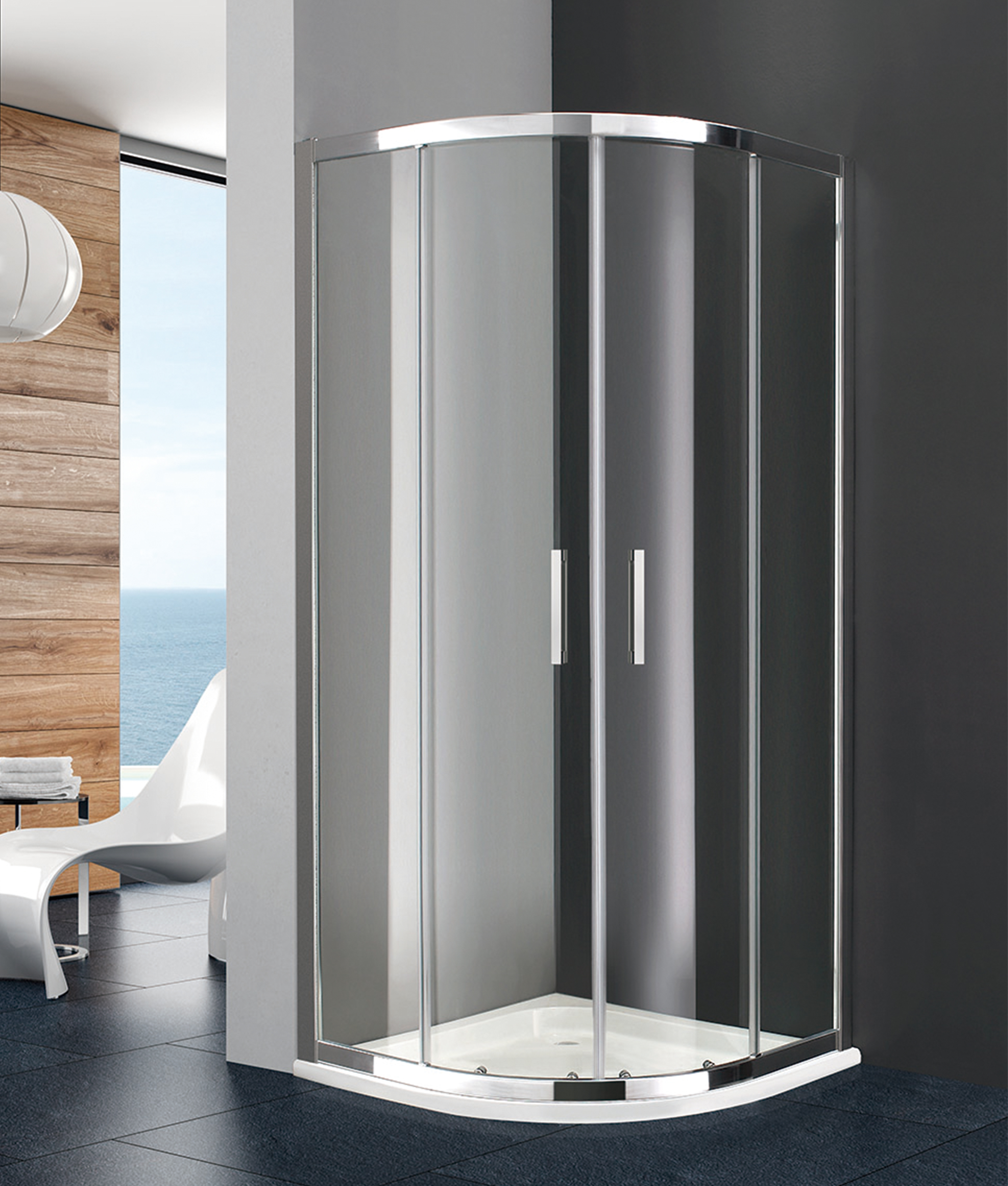 PAROI DE DOUCHE  PRESTIGE 90X90 SEMI-CIRCULAIRE R. ROCA T/A - 0047