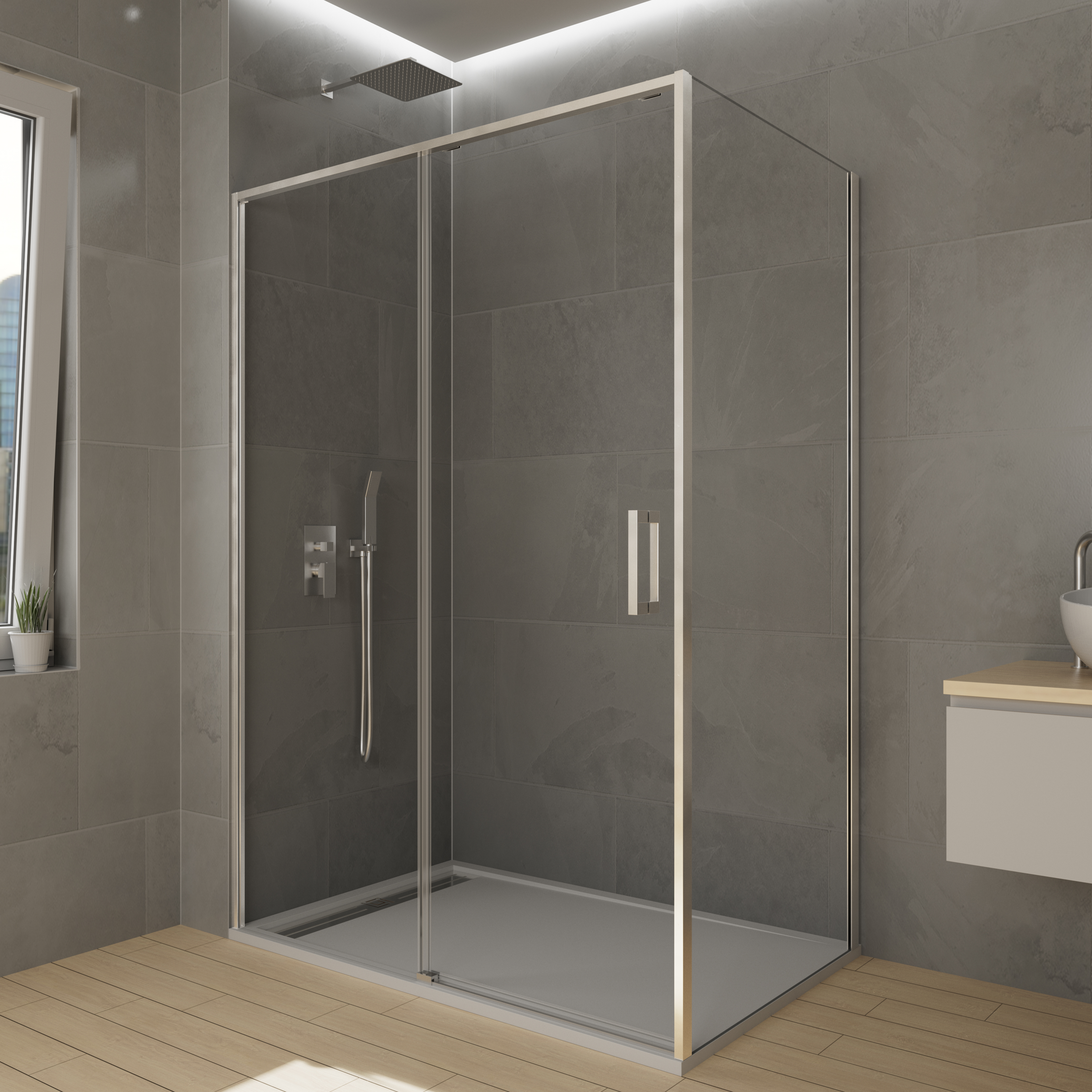 PAROI DE DOUCHE FRONTALE + LAT70 TWENTY CR 145-150/67-69 - 2006+2021+2013