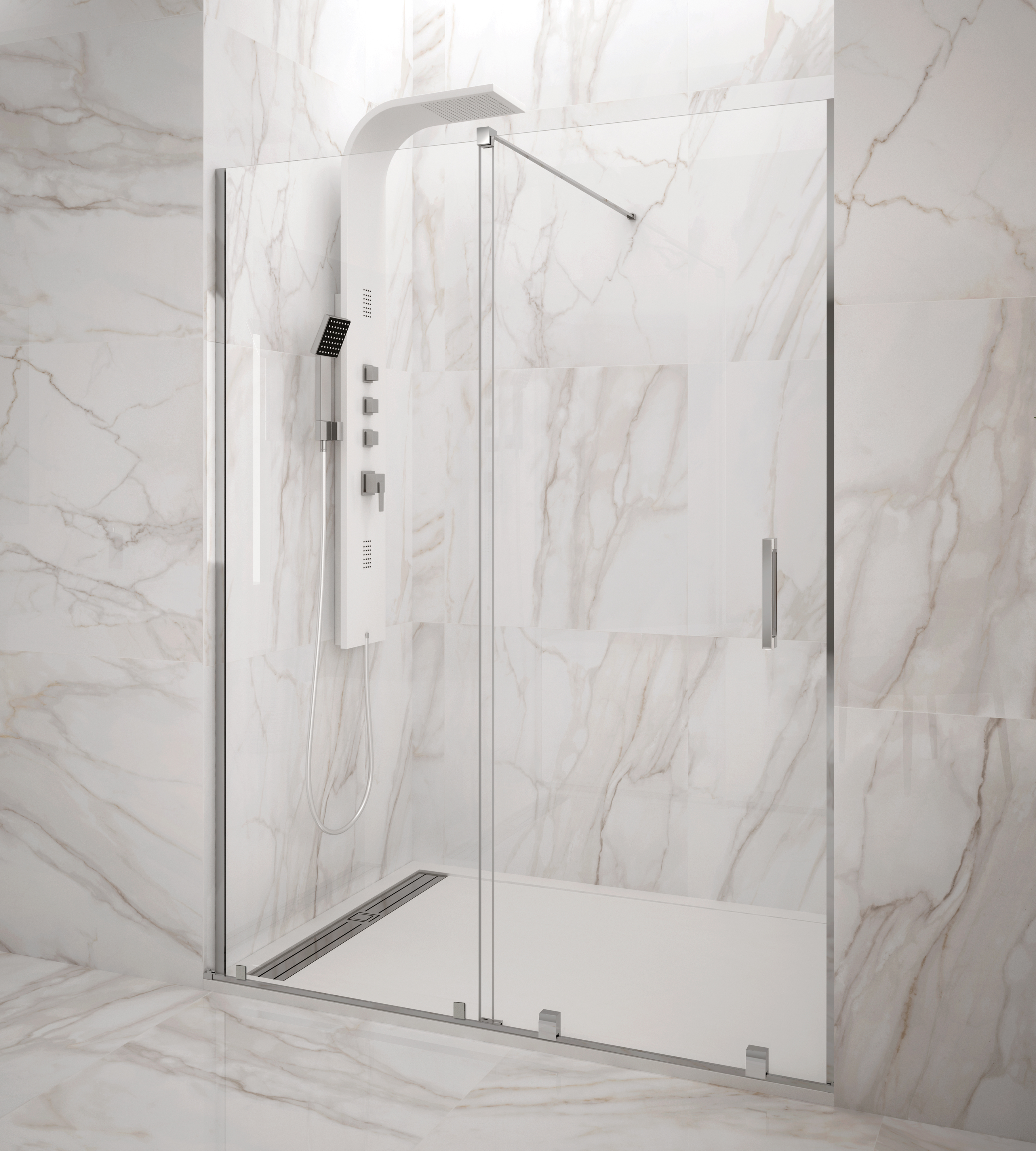 PAROI DE DOUCHE VITRO FRONTALE COULISSANTE 1F 1P TP CR 175 - 5016A+5032