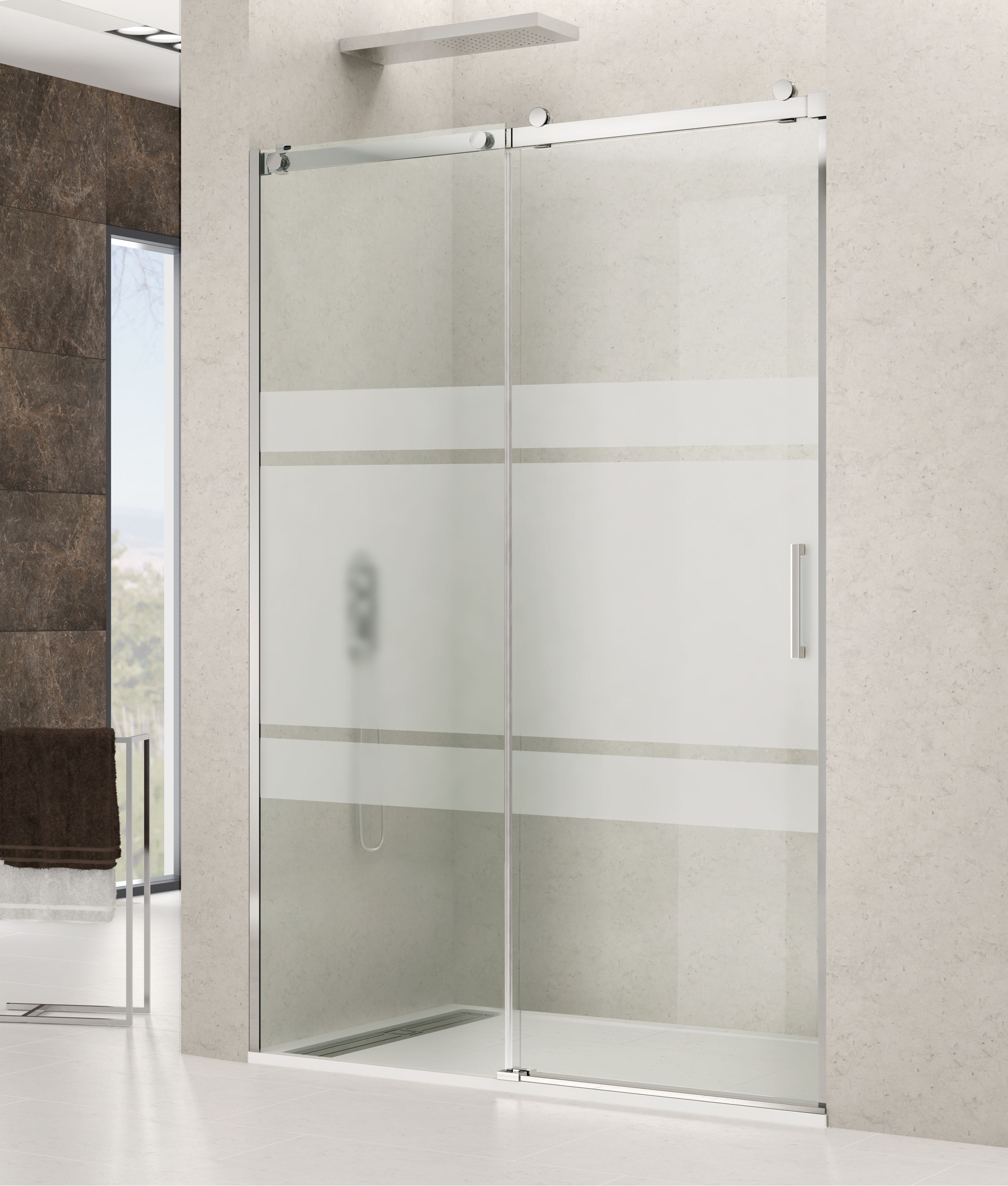 PAROI DE DOUCHE ROTARY FRONTALE COULISSANTE 1F 1P SG CR 120 - 6005+5232