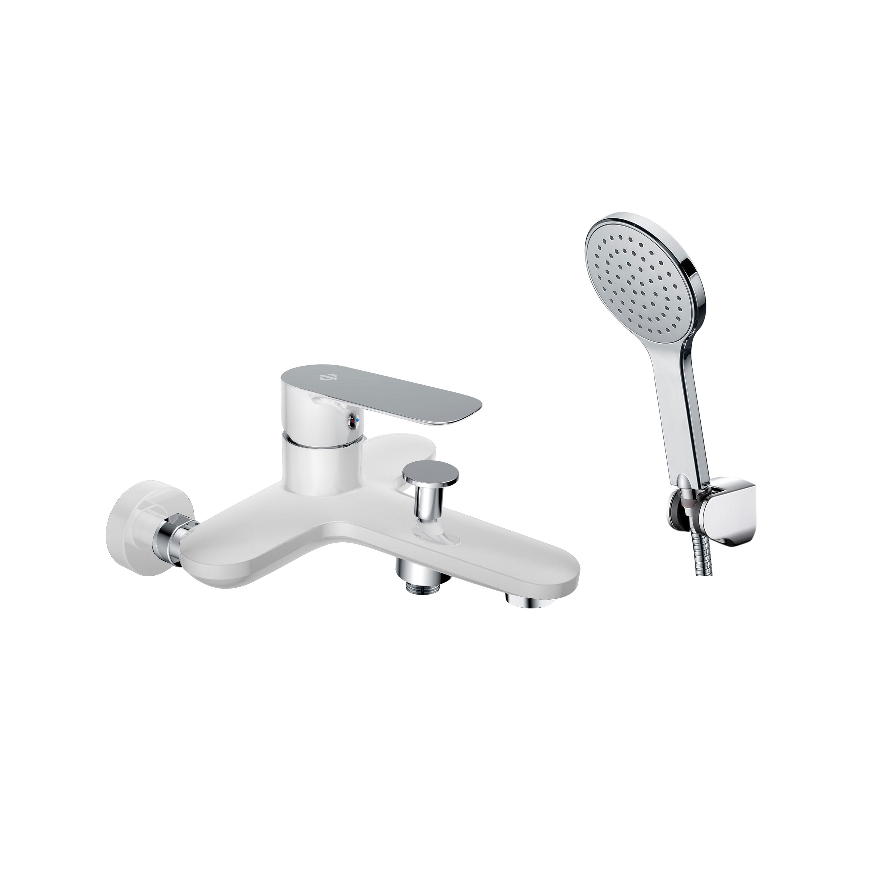 MITIGEUR BAIN CASSIO BLANC/CHROME AVEC KIT