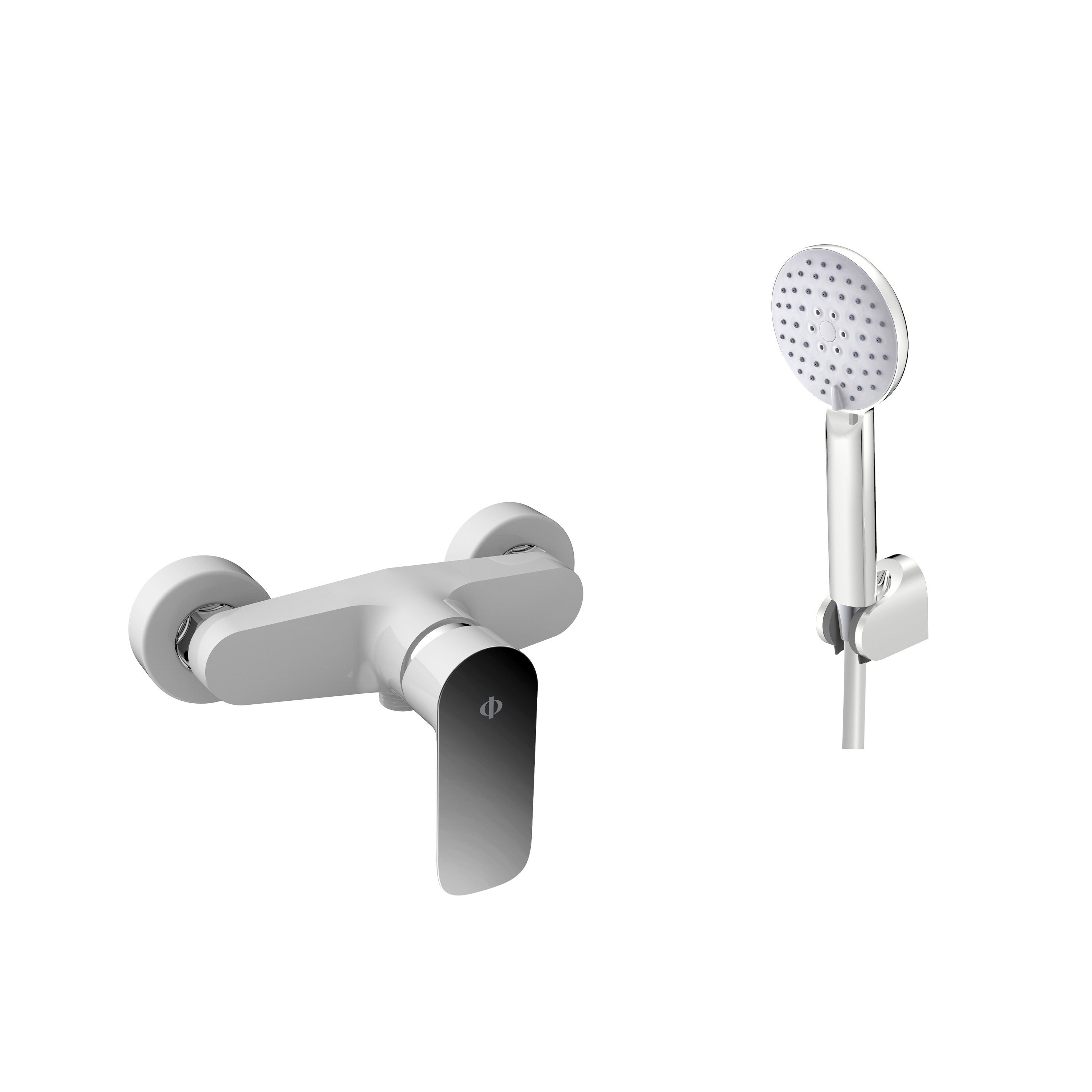 MITIGEUR DOUCHE CASSIO BLANC/CHROME AVEC KIT