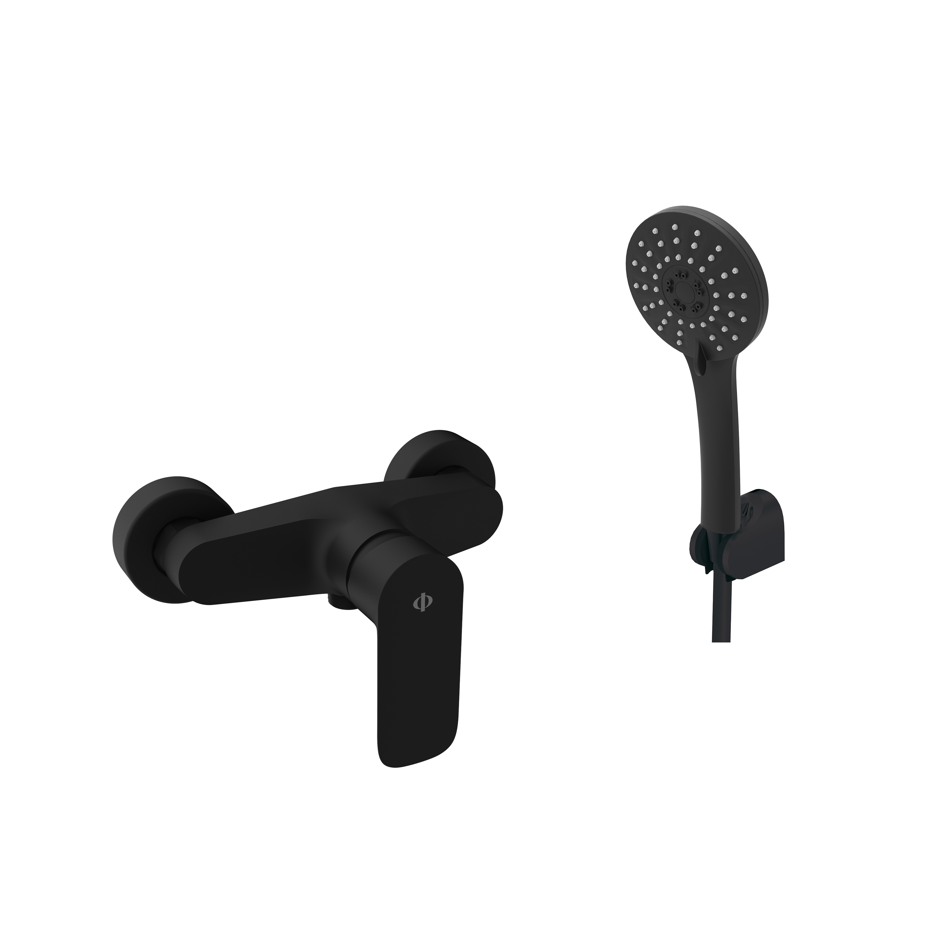 MITIGEUR DOUCHE CASSIO NOIR AVEC KIT