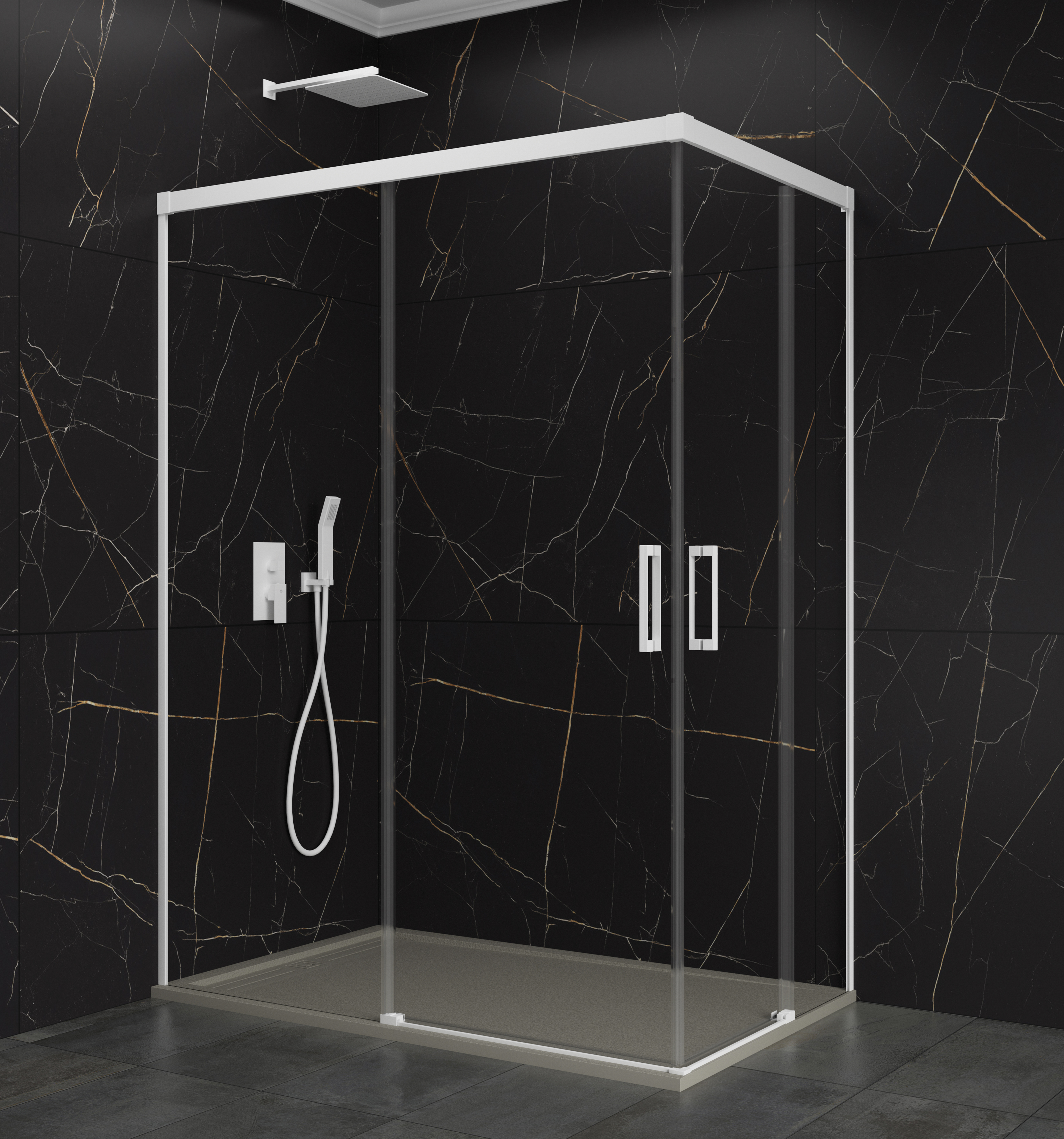 PAROI DE DOUCHE BASIC ANGULAIRE TP BL 135X90 - 5007+5020+5581 PAROI DE DOUCHE BASIC ANGULAIRE TP BL 135X90 - 5007+5020+5581