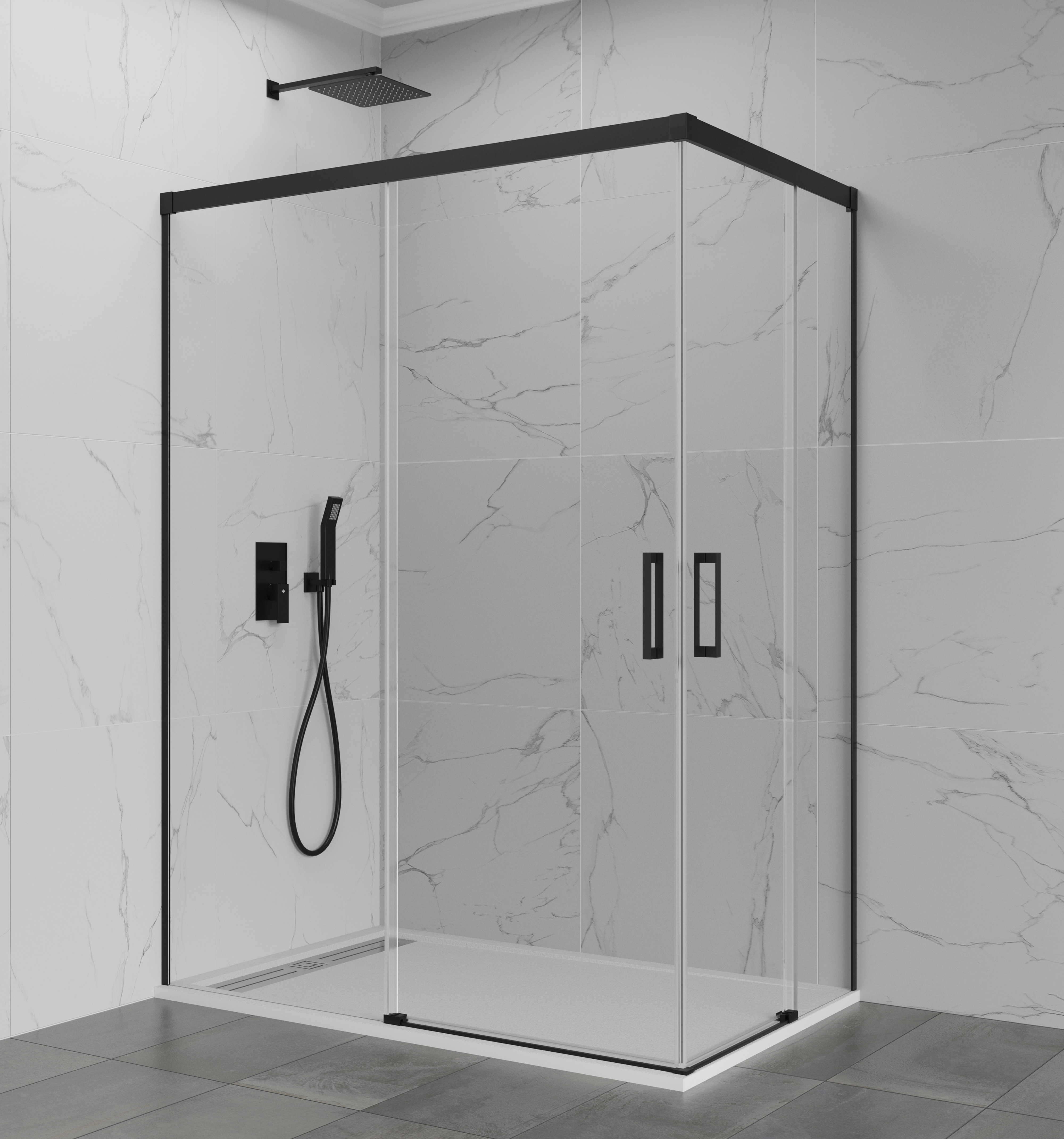 PAROI DE DOUCHE BASIC ANGULAIRE TP NO 130X90 - 5006+5020+5491