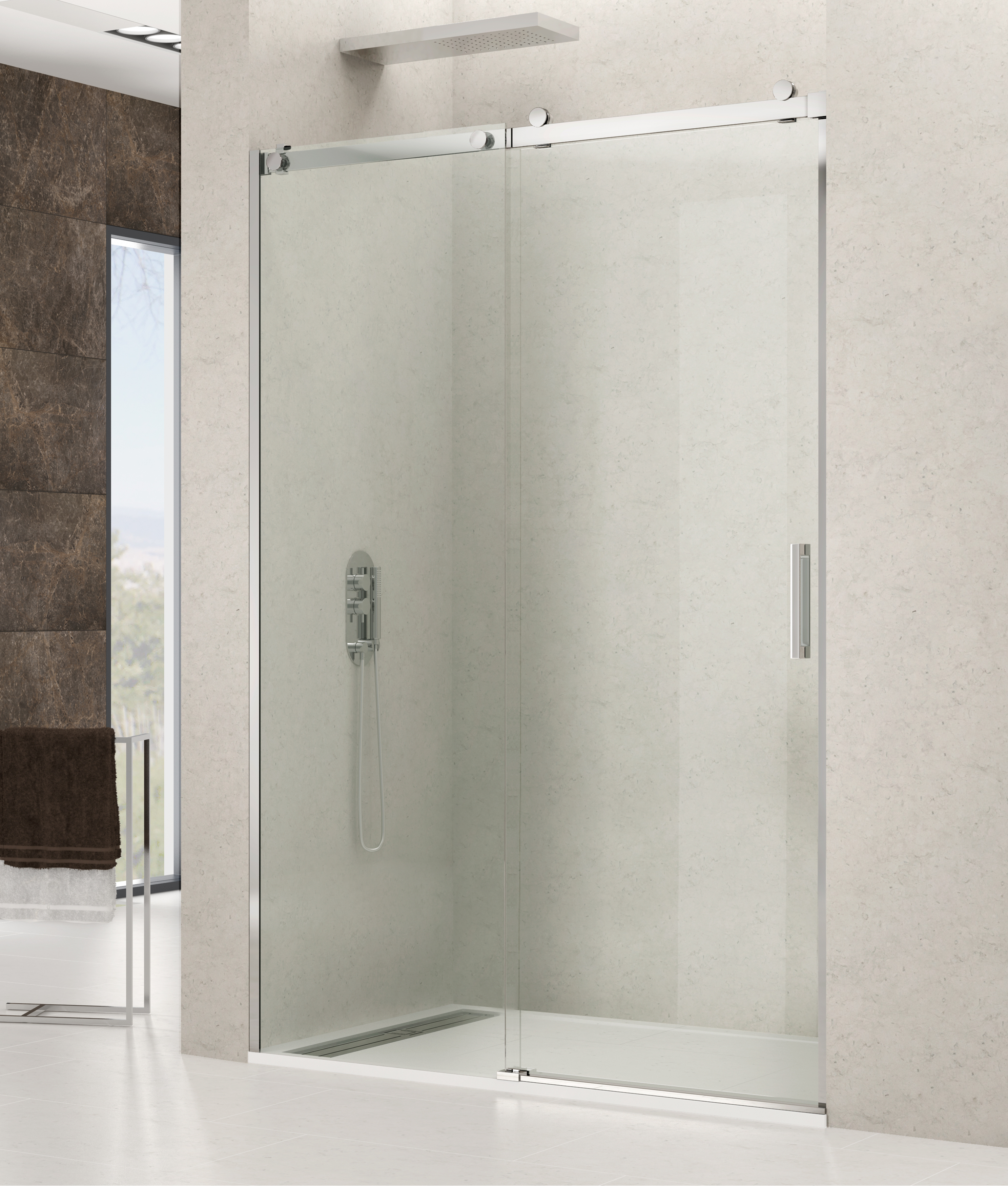 PAROI DE DOUCHE ROTARY FRONTALE COULISSANTE 1F 1P TP CR 135 - 5008+5234