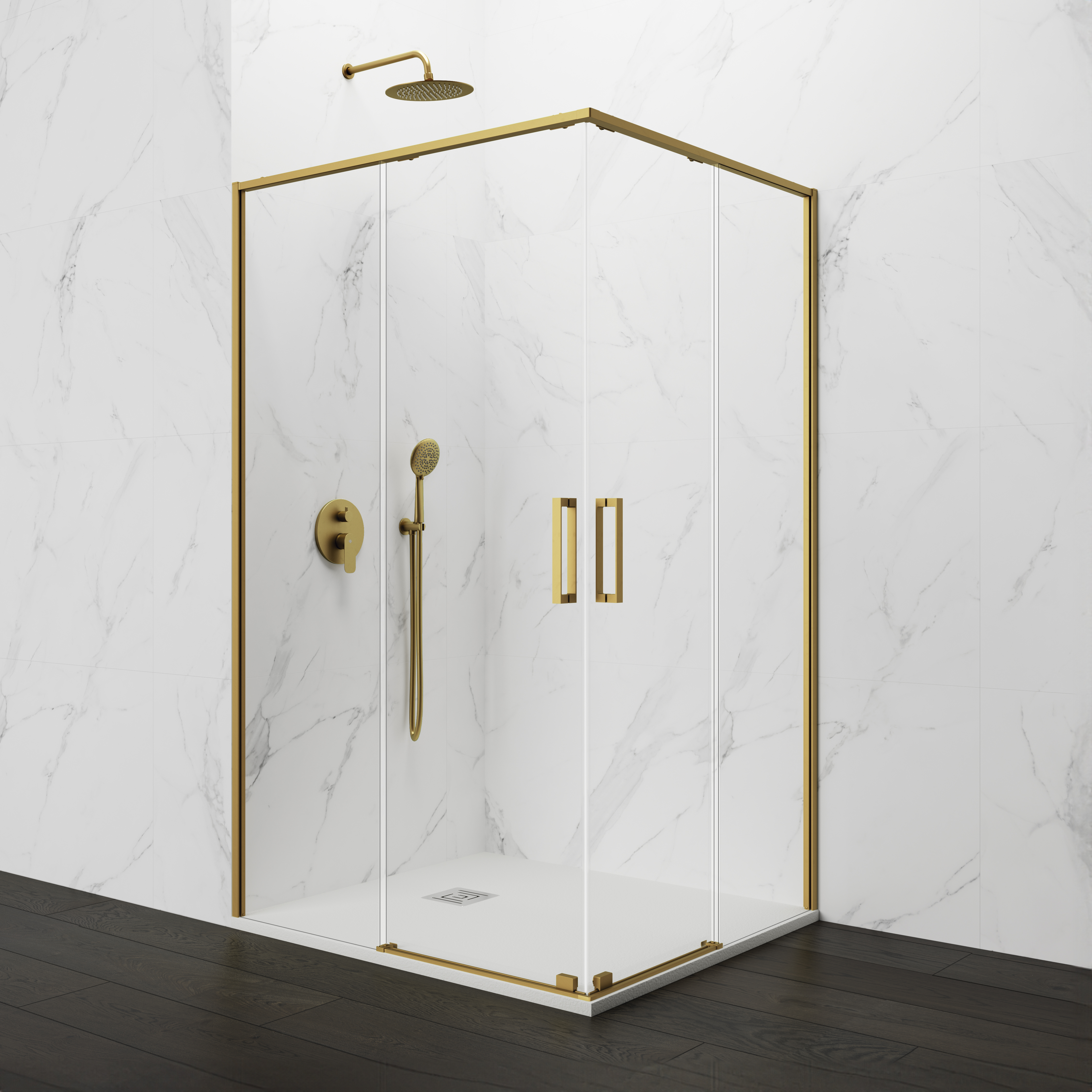 PAROI DE DOUCHE TWENTY ANGULAIRE TP OR 120x75 - 2037+2031+2046