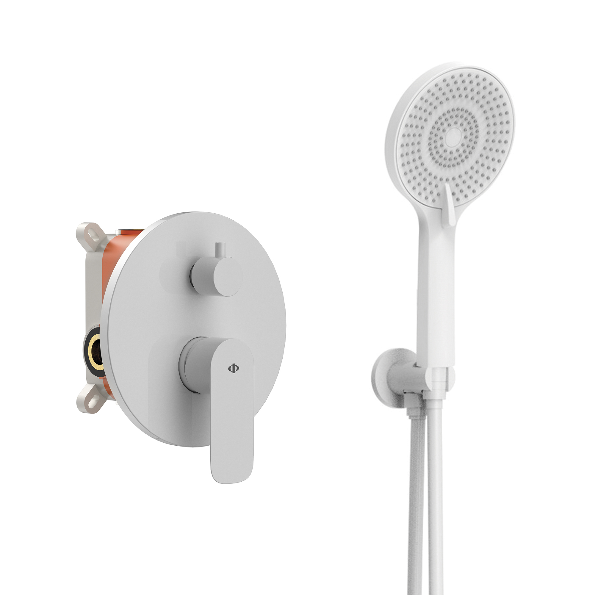ENCASTRE DOUCHE MITIGEUR ROUND BLANC