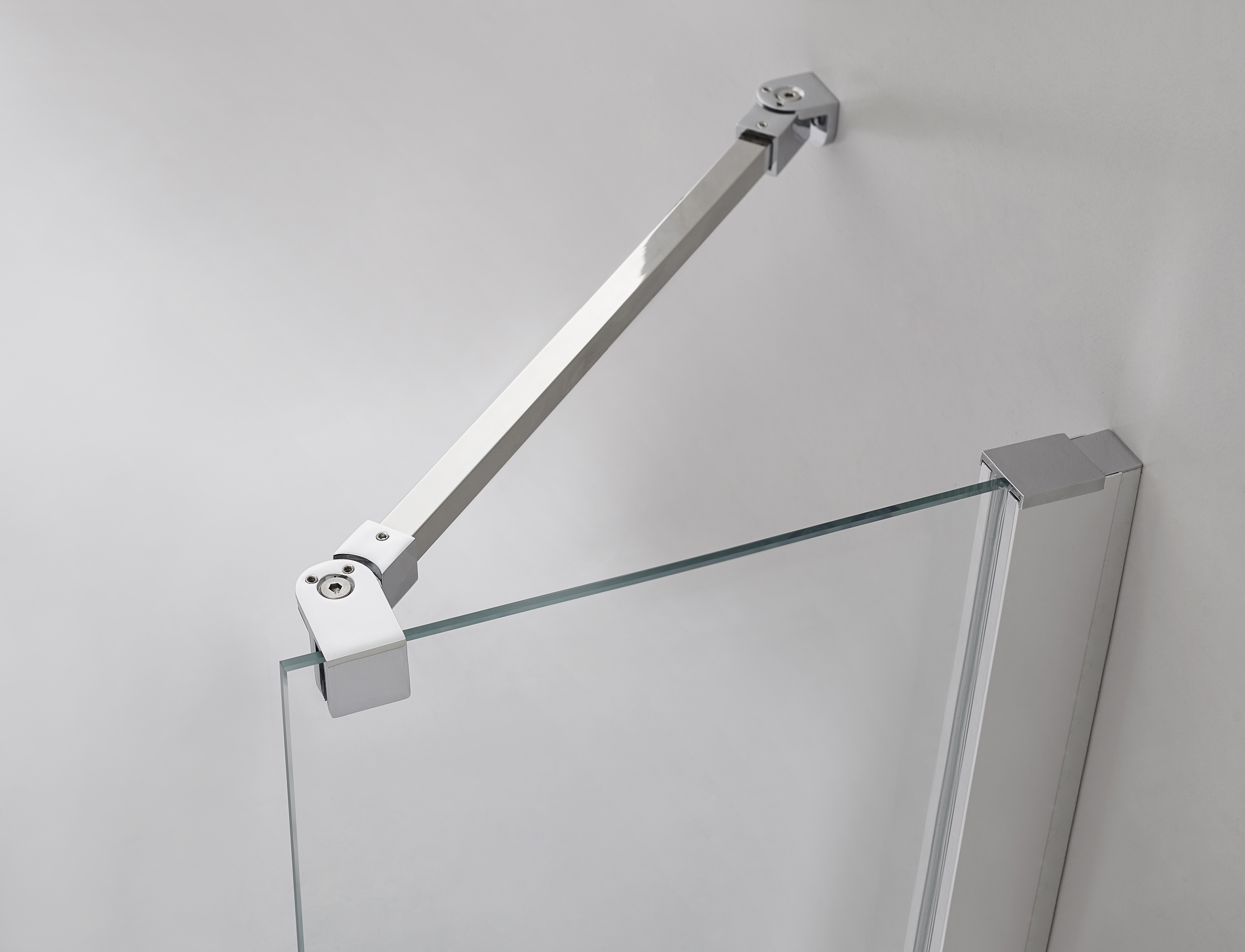 BRAS SUPPORT OPEN / GLASS 60cm Chrome