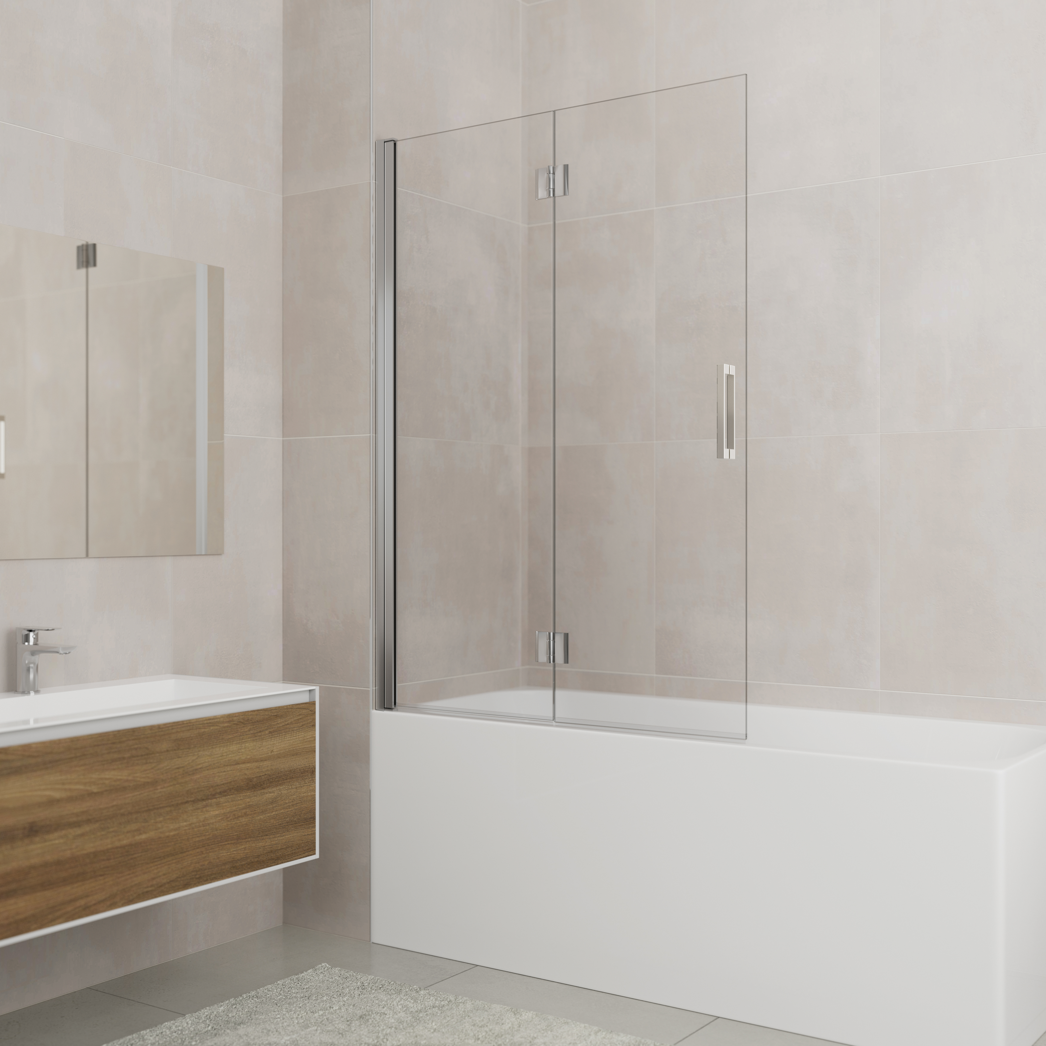 PAROI BAIGNOIRE REPLIABLE GLASS TRANSPARENTE 100 - 1733