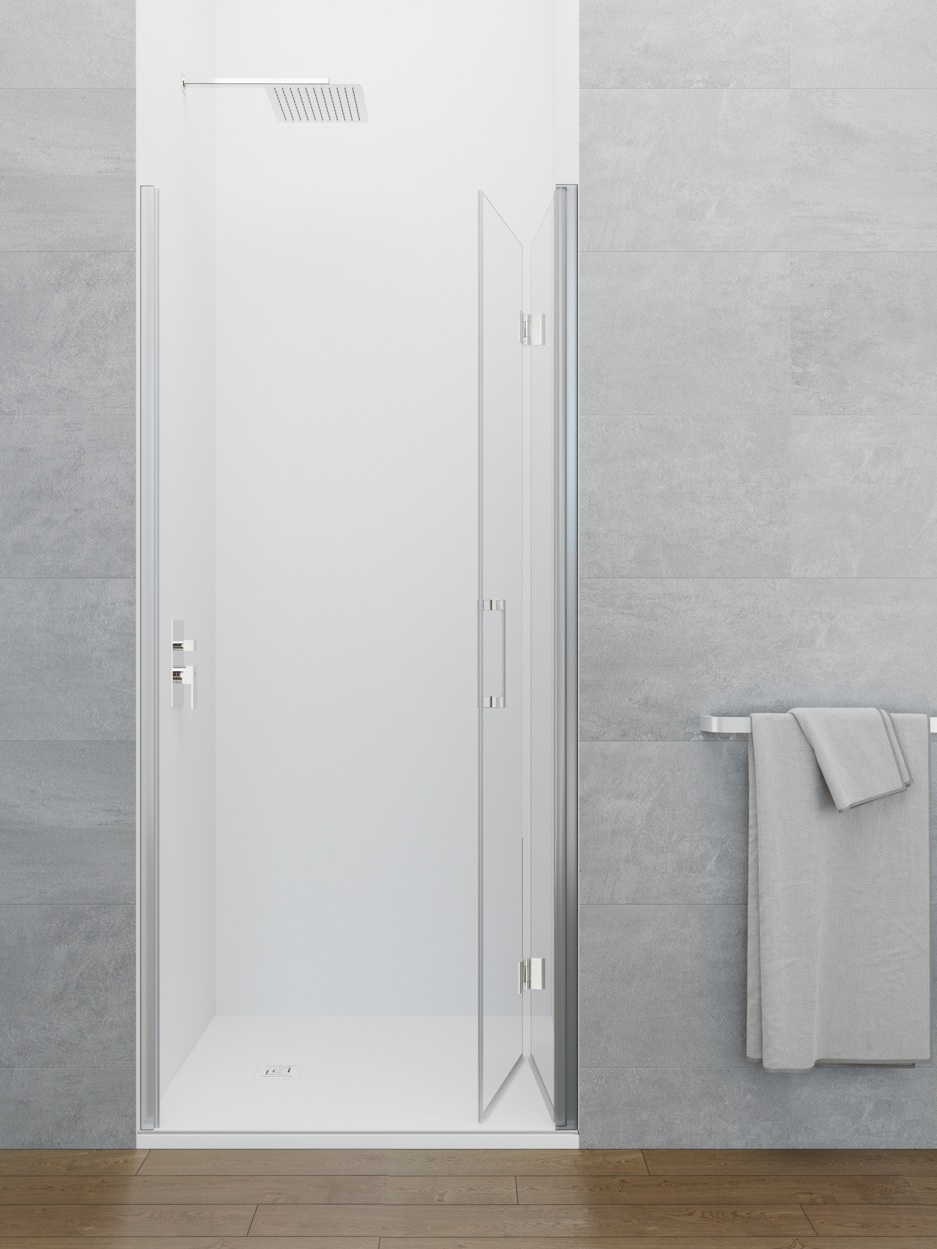 PAROI DOUCHE GLASS REPLIABLE C2 1F1P TP CHR 100 (50+45) - 1714+1728+1212
