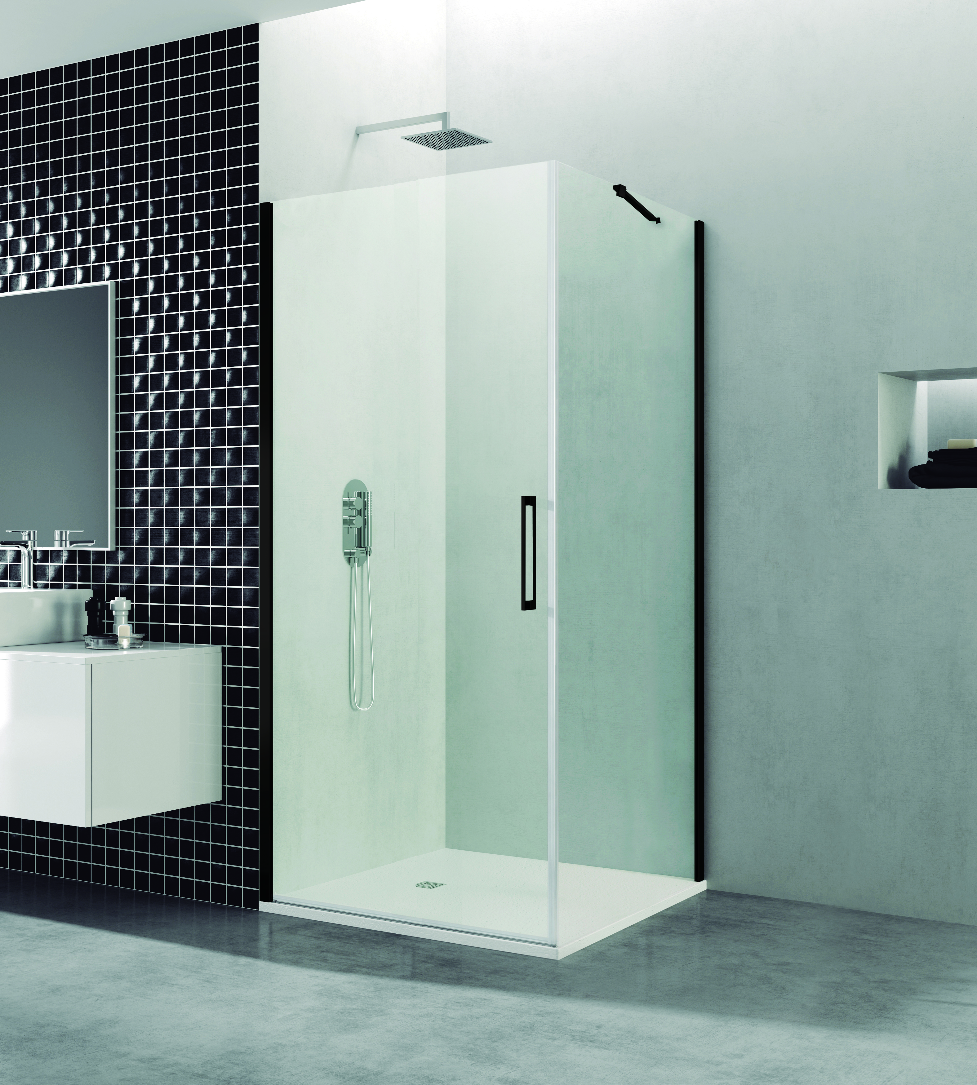 PAROI DE DOUCHE OPEN COMBI A LAT70+ FRON TP NO 70 - 9008+9012+9018+1715N