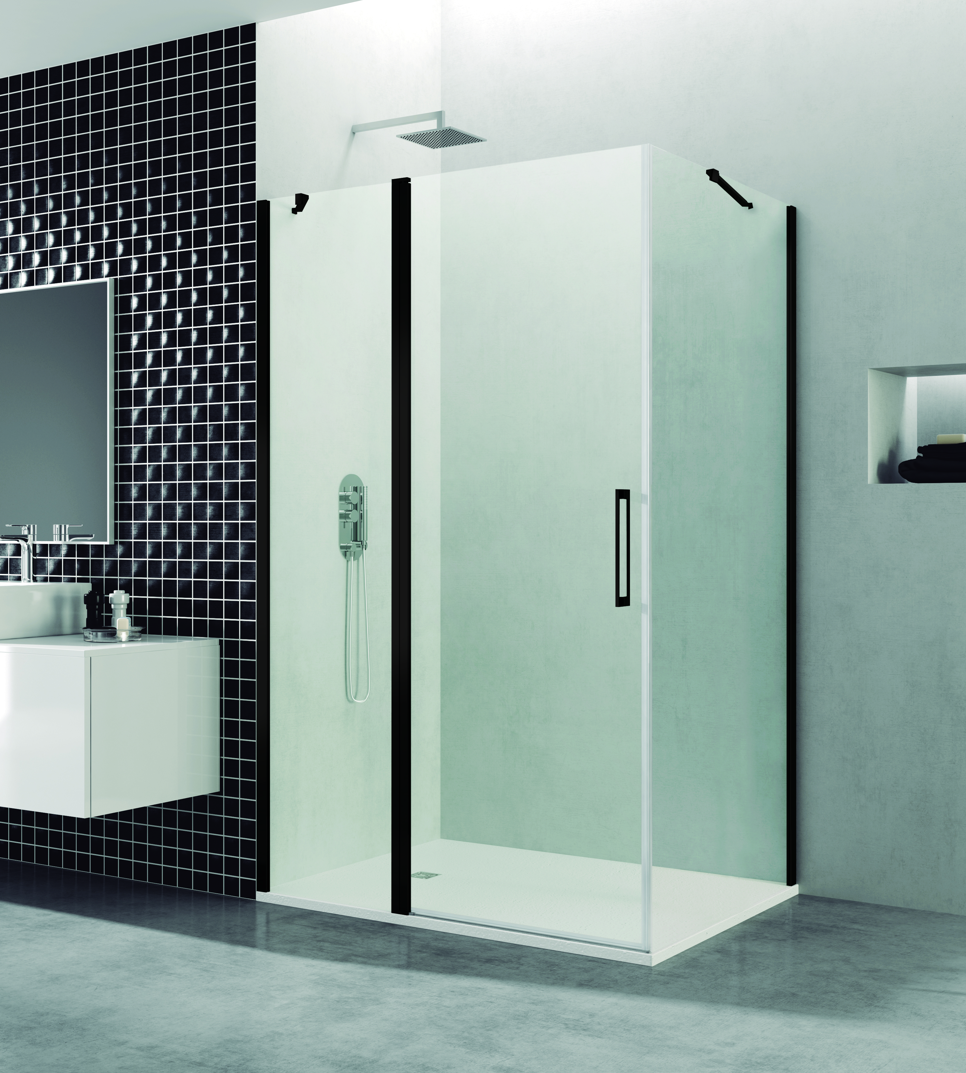 PAROI DE DOUCHE OPEN COMBI C LAT90 + 1F1P TP NO 90 (40+50) - 9001+9004+9020+1