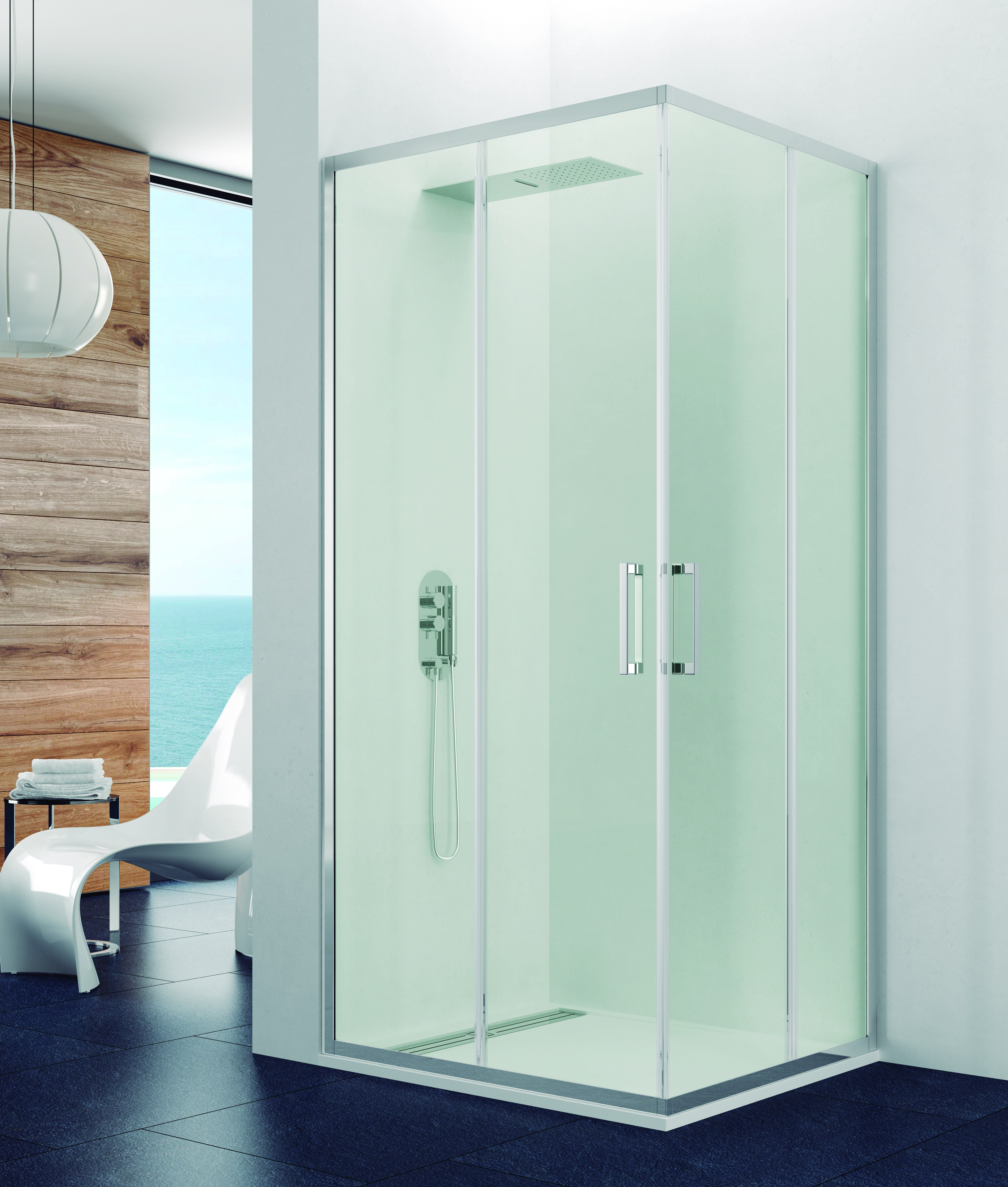 PAROI DE DOUCHE PRESTIGE RECTANGULAIRE TP CHR 70X70 - 0313+0313