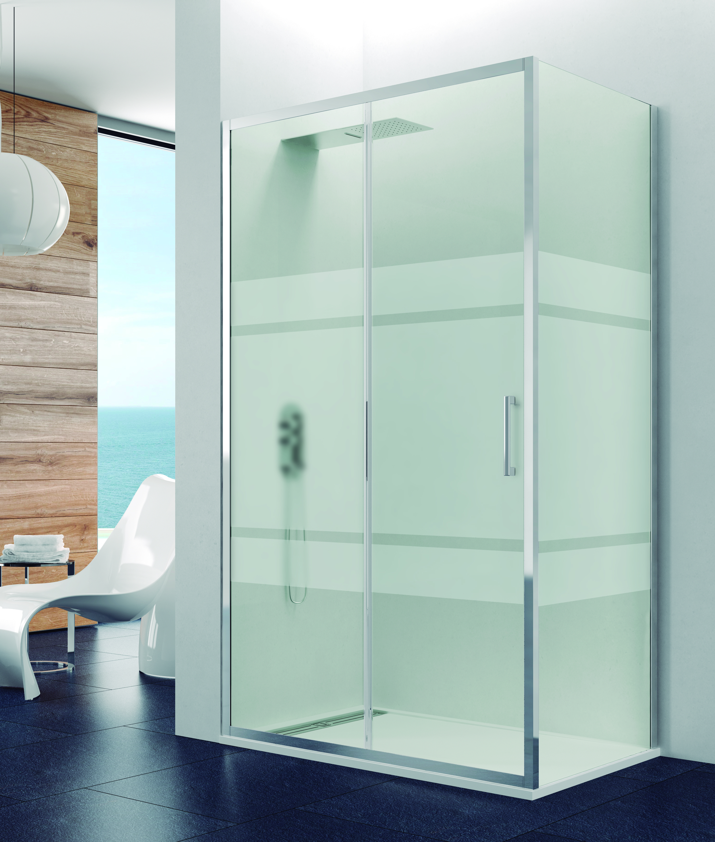 PAROI DE DOUCHE PRESTIGE LAT80+ FRON COUL SG CHR 160 - 0278+0818