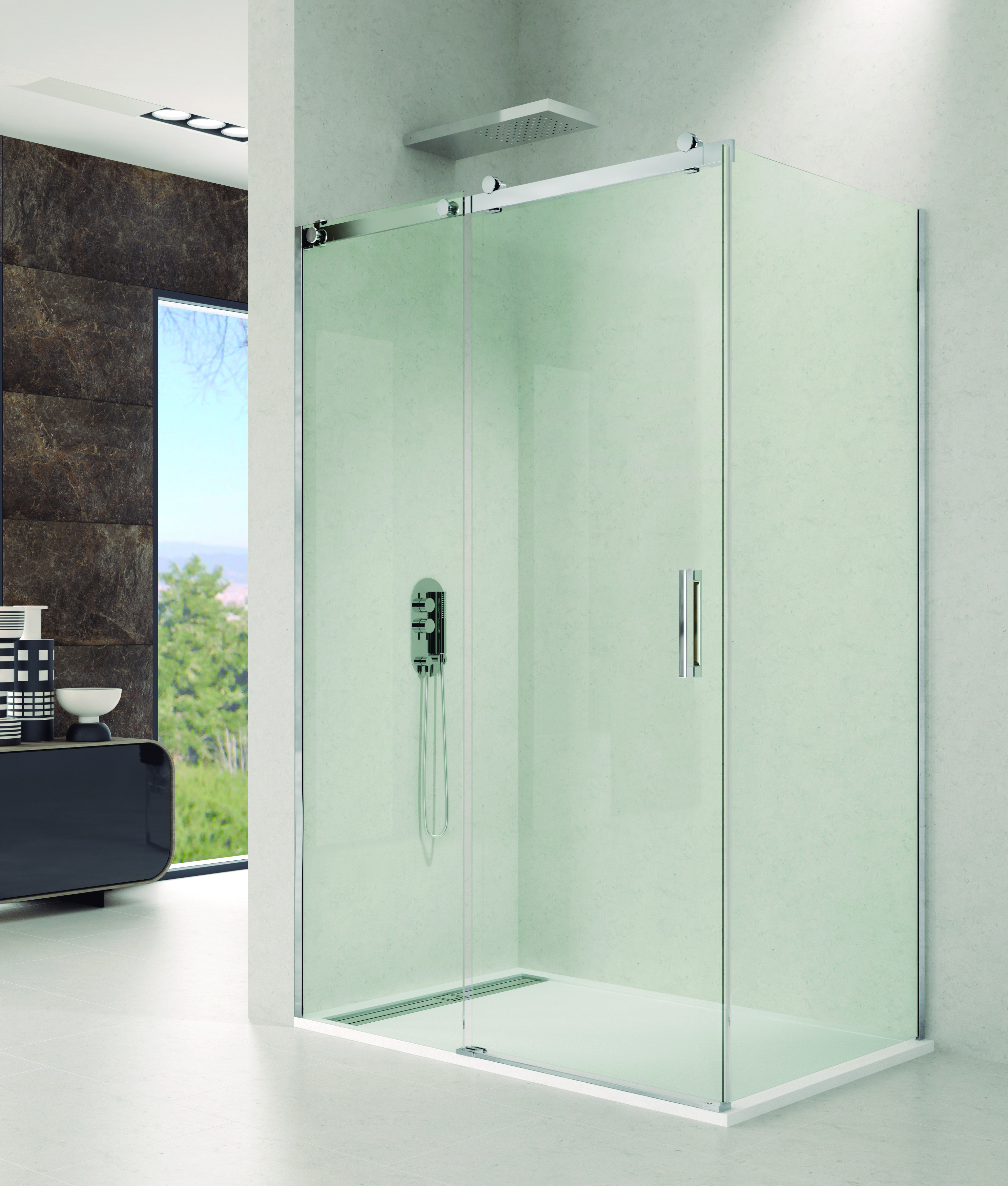 PAROI DE DOUCHE ROTARY LAT90+ FRON COUL TP CHR 170 - 5015A+5032B+5237+5027+5244