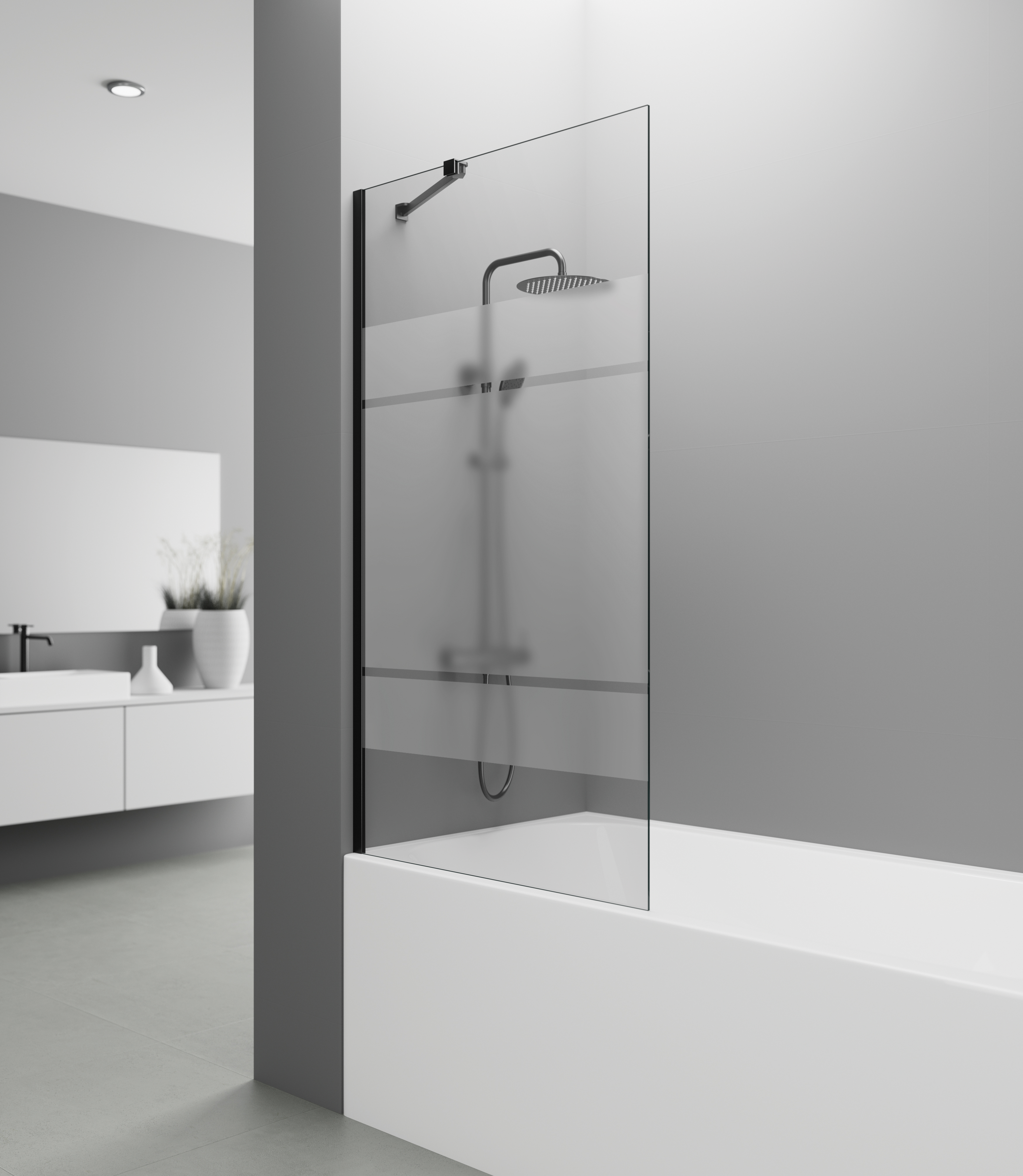 PANEL BAIGNOIRE FIXE SCREEN NOIR FROST - 0119+0017+0990