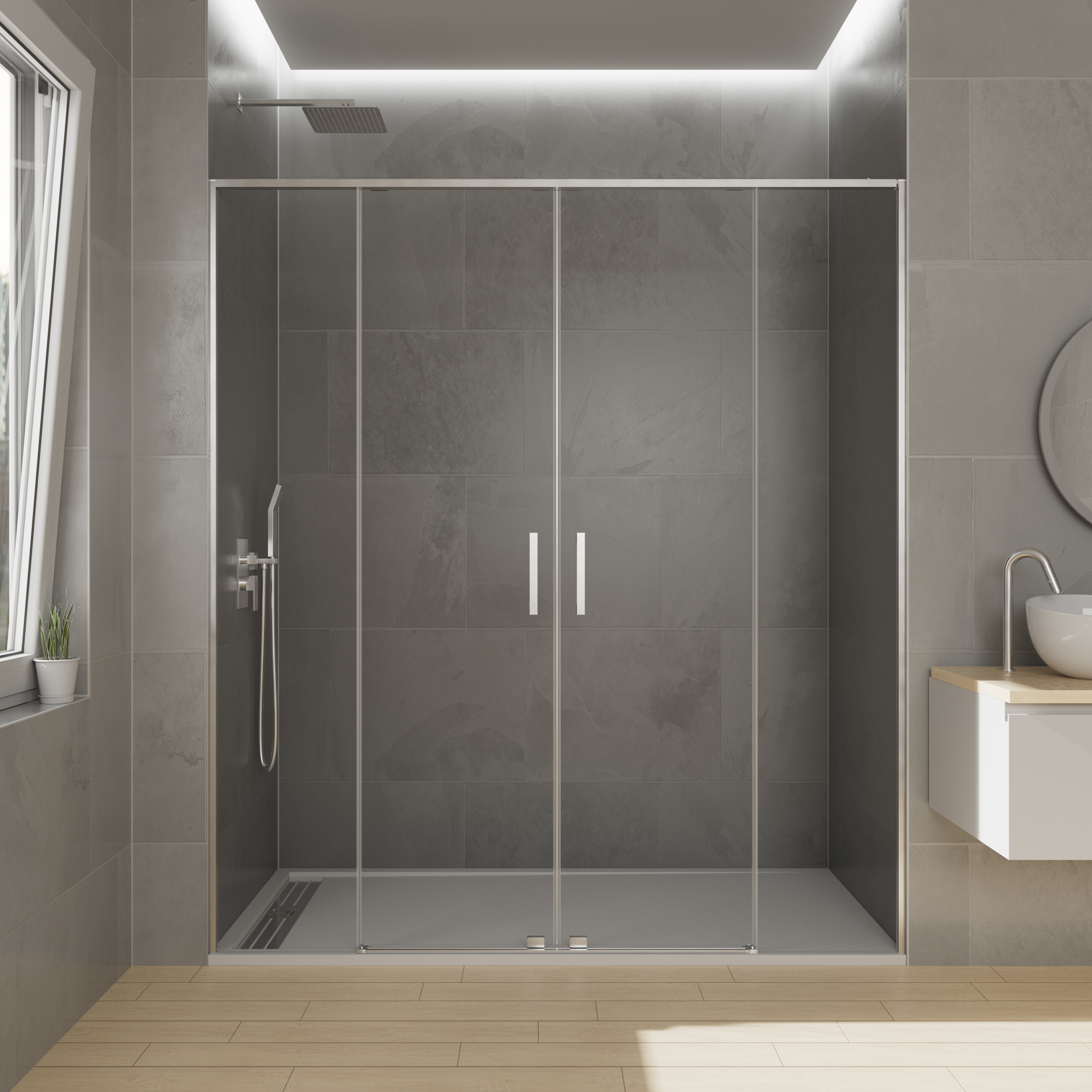 PAROI DE DOUCHE TWENTY 2F2P 190 TP CR - 2036+2036+2042