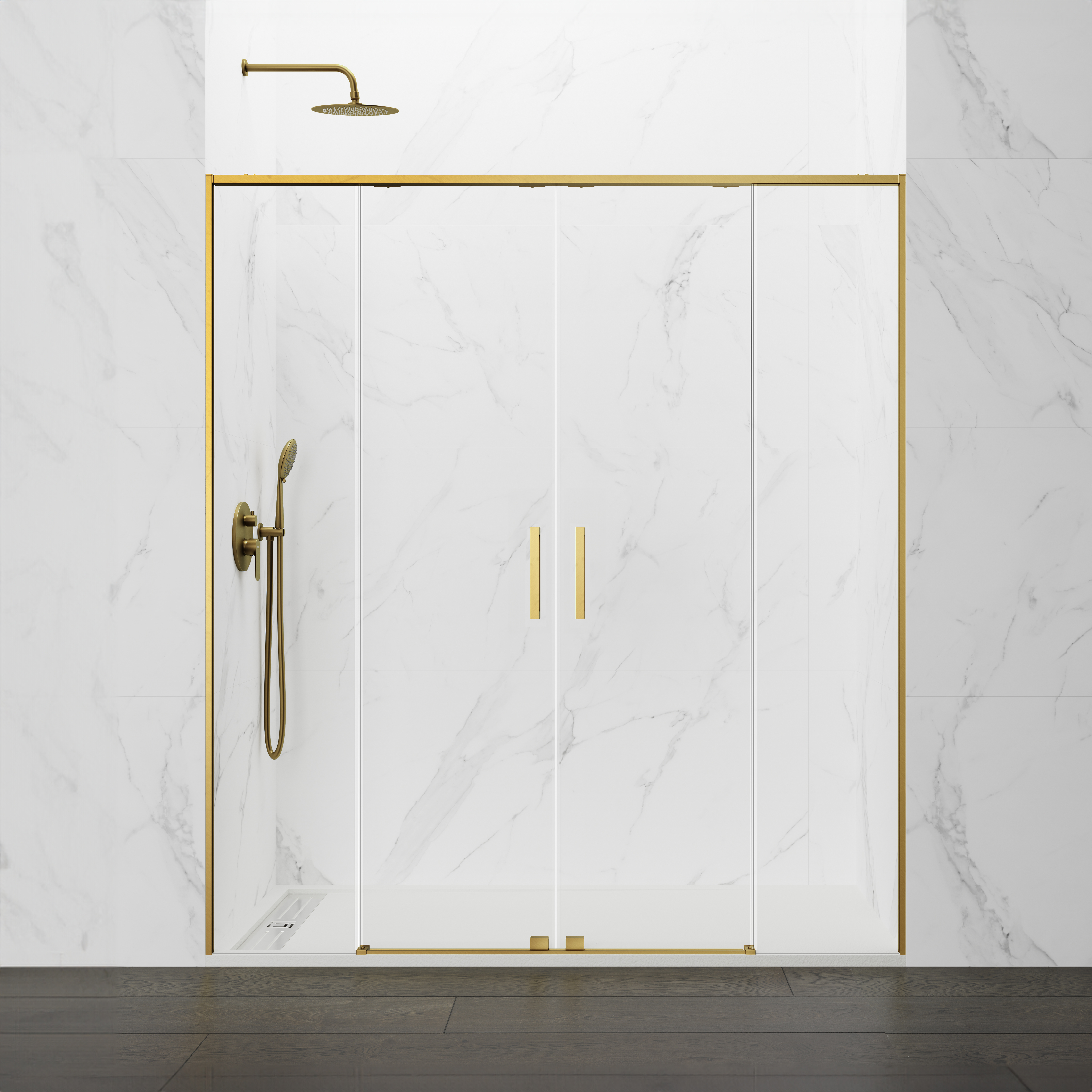 PAROI DE DOUCHE TWENTY 2F2P 180 TP OR - 2035+2035+2047