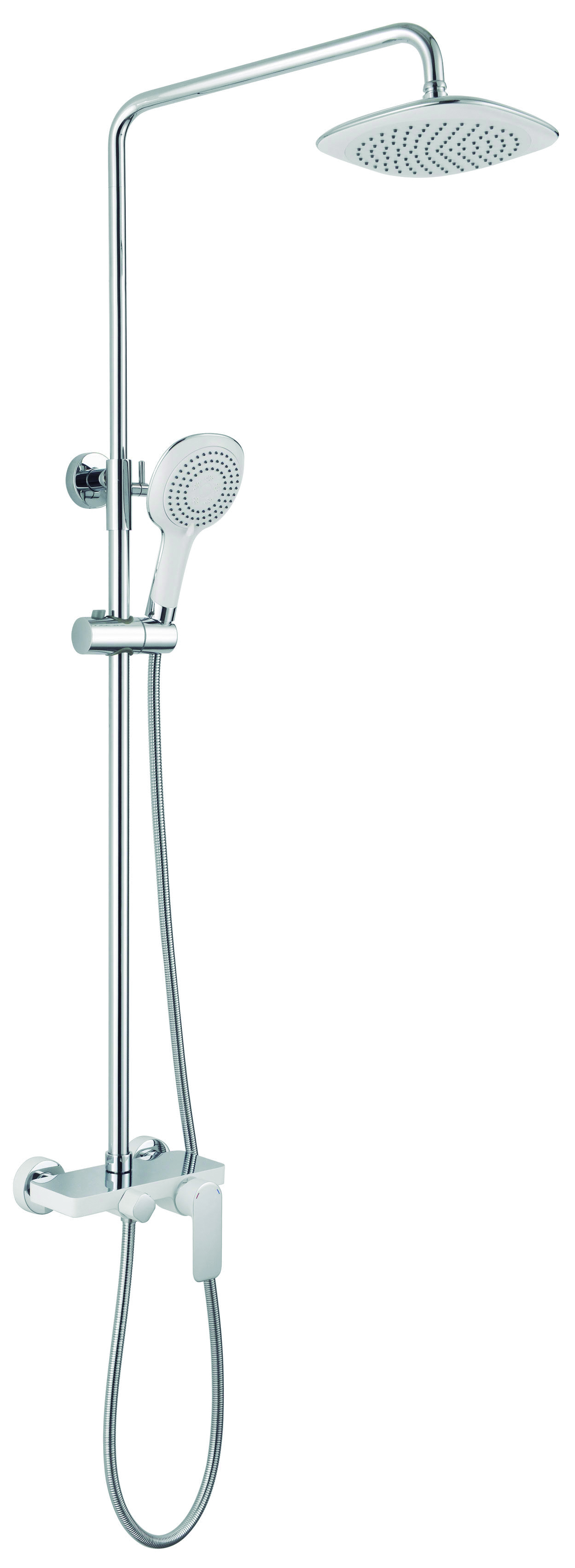 COLONNE DE DOUCHE CASSIO BLANC/CHROME MITIGEUR