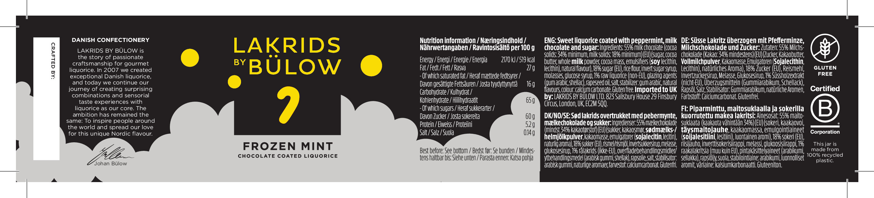 Nutrition label