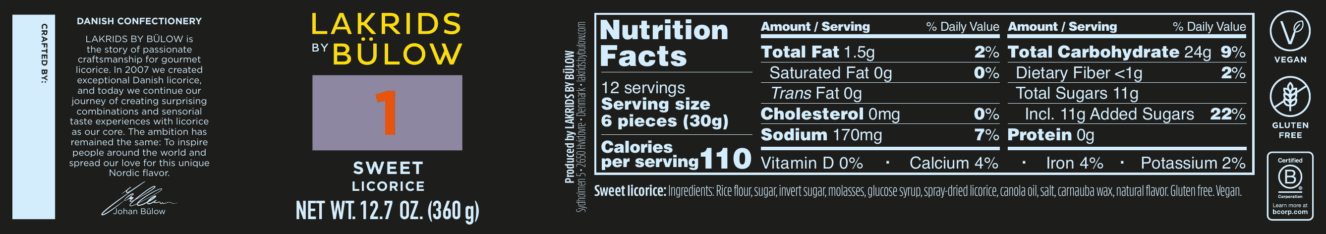 Nutrition label