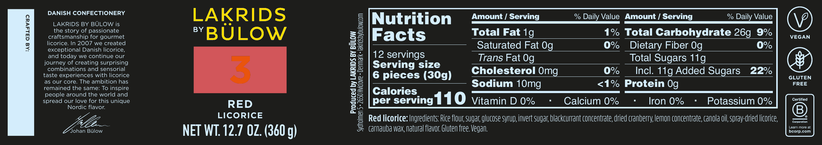 Nutrition label