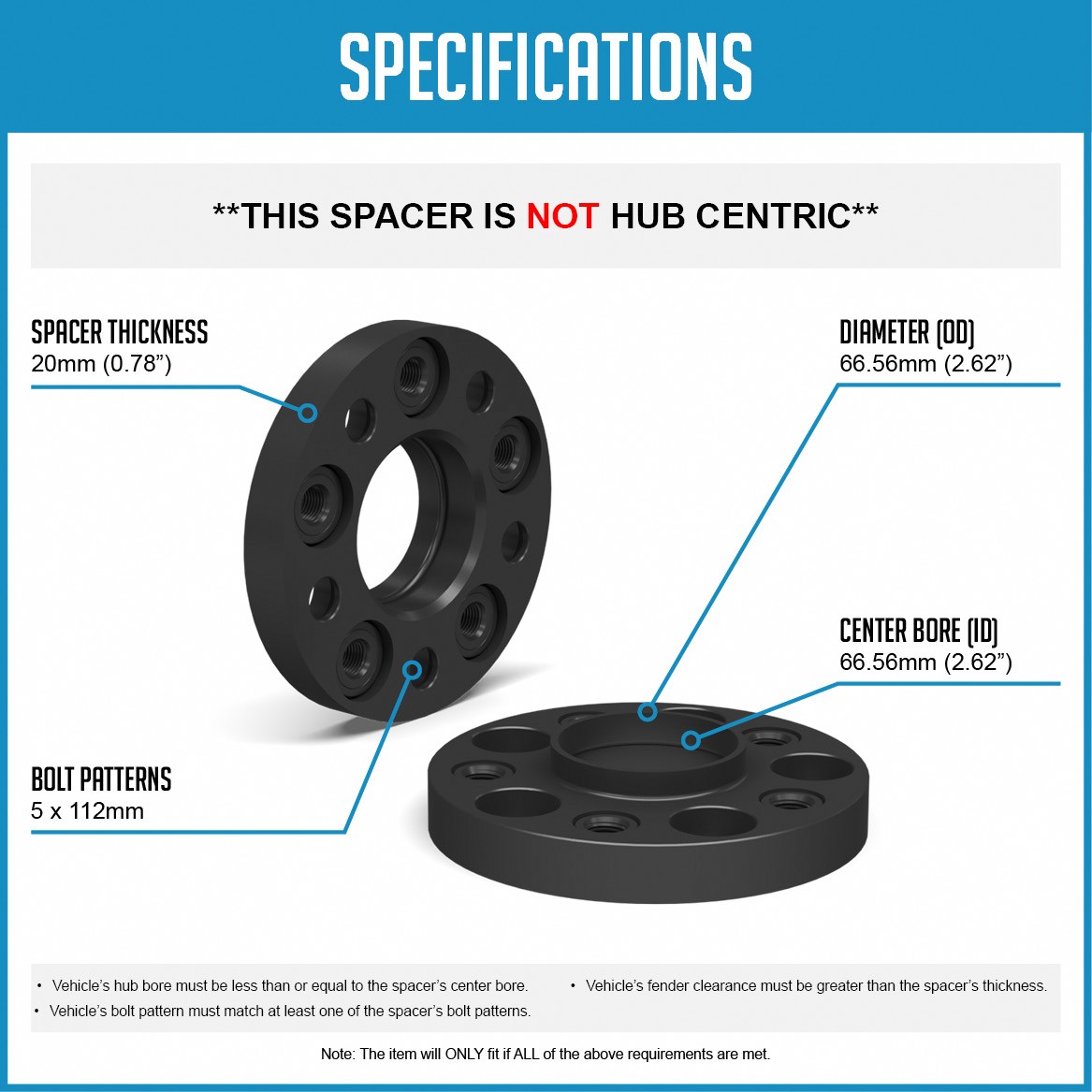 Audi RS7 RS Q7, SQ7, SQ5, RS5 Hubcentric Wheel Spacer Kit (2012