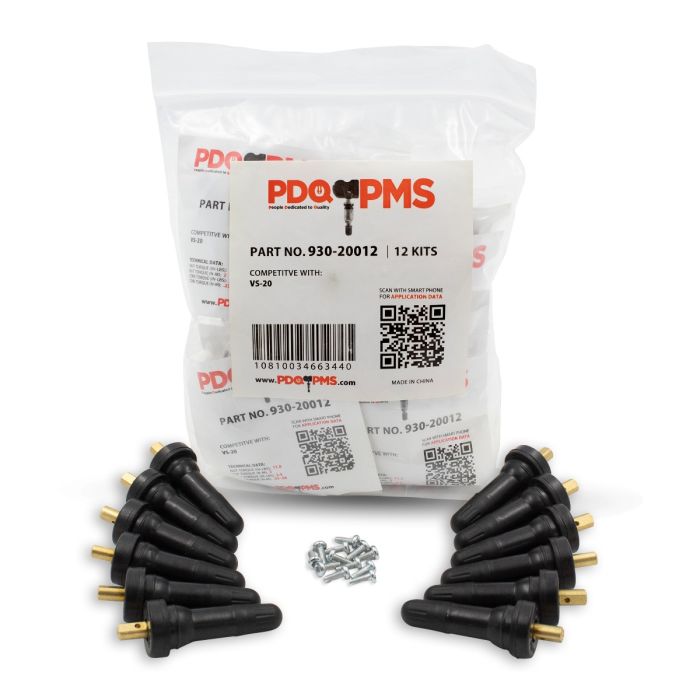 TPMS 12 PC OEM Sensor Service Kit Snap-in Tire Rubber Valve Stems Compatible with Schrader 20008 GM Fits Most 2006-Pres Ford 2009-Pres Subaru 2004-Pres Chrysler 2005-Pres Dodge 2005-Pres Jeep 2005-Pres