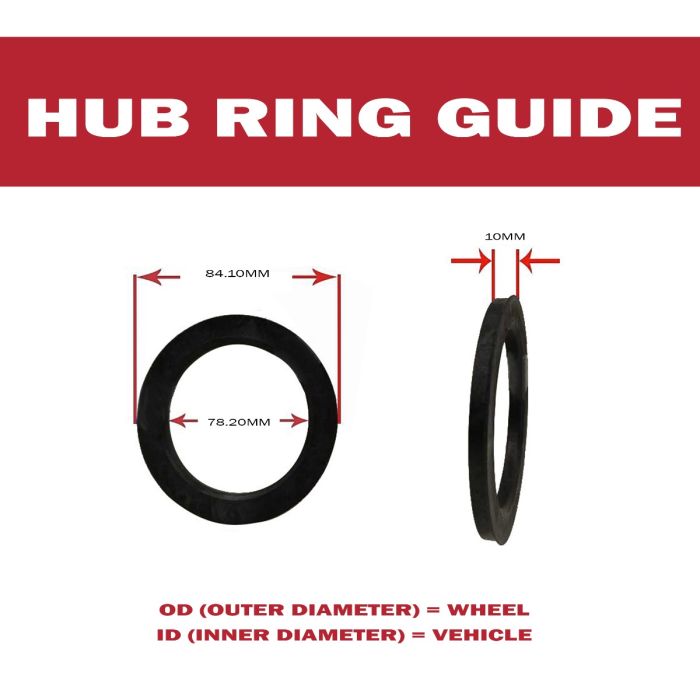 Wheel Accessories Parts Set Of 4 Hub Centric Rings 84.10 To 78.20 For - View #4