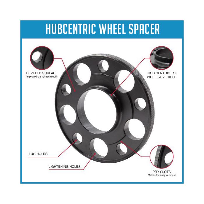 5x100 / 5x112 Wheel Spacers Kit – 20mm Thick 57.1mm Bore With Extended Lug Bolts