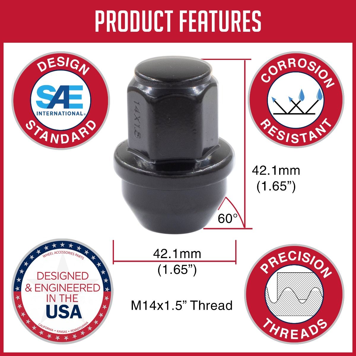 20x Chrome 14x1.5 XL OEM Factory Lug Nut Fit GMC Pontiac Tesla Stock Wheel