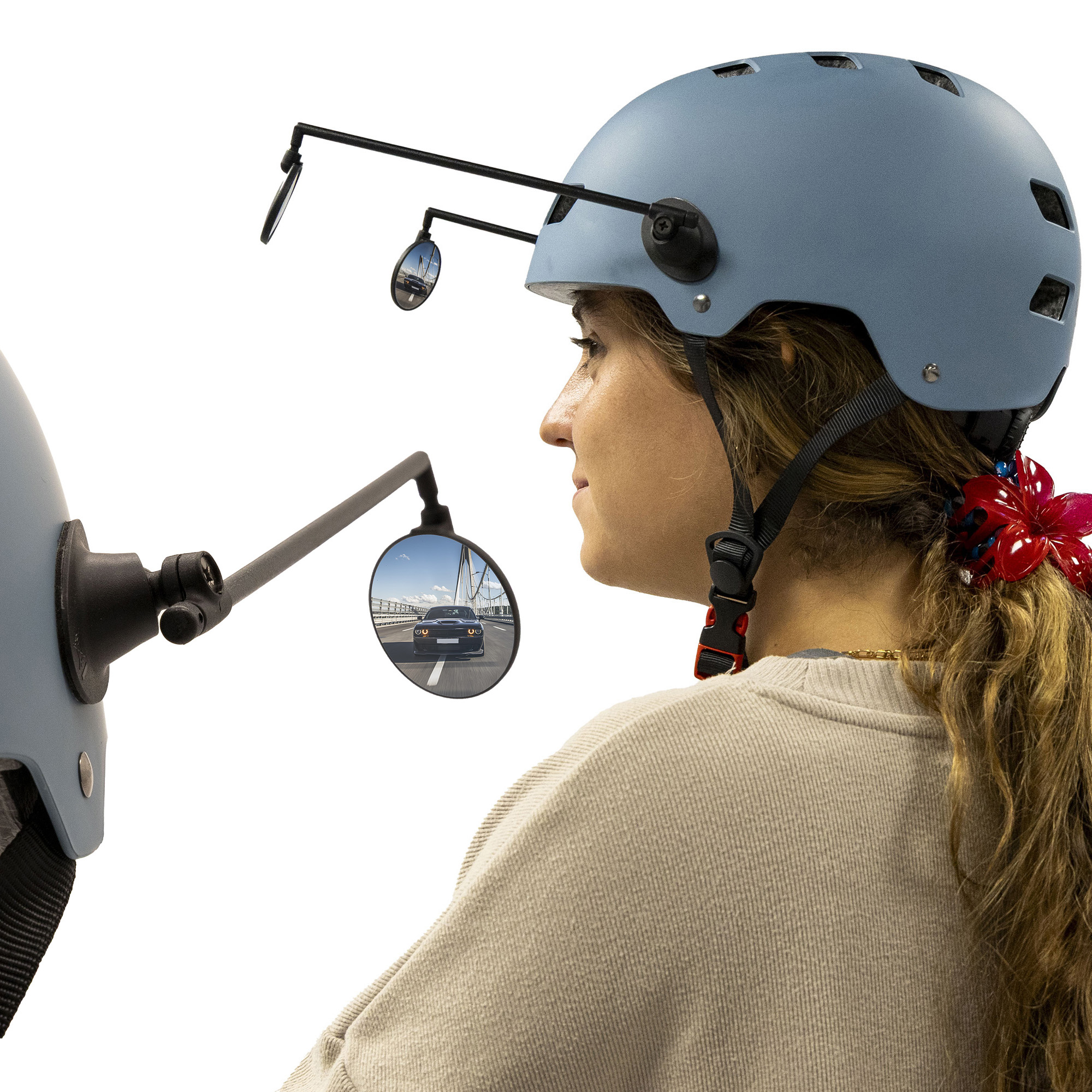 Espejo retrovisor lateral EWR002 para casco - ajustable y desmontable - RuedaQrueda