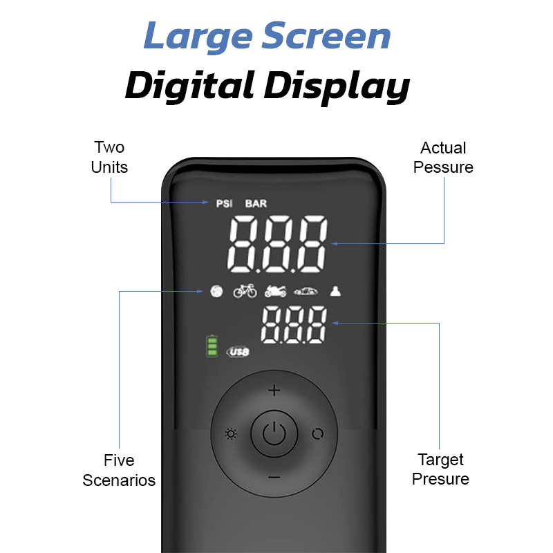 AIR-002 Inflador eléctrico premium portátil función Power Bank - RuedaQrueda