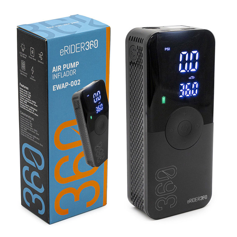 AIR-002 Inflador eléctrico premium portátil función Power Bank - RuedaQrueda