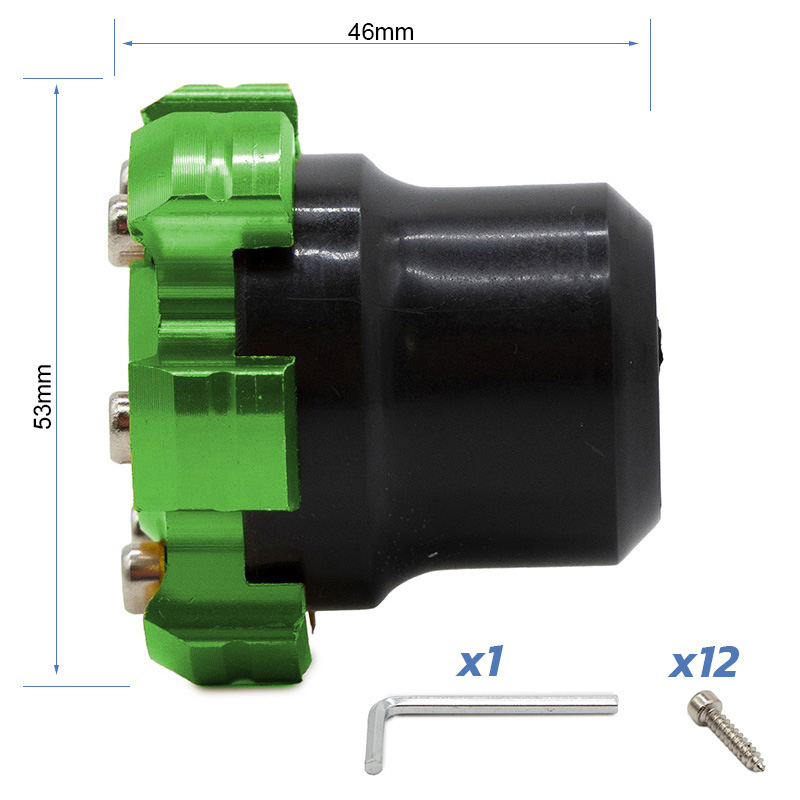 Protector decorativo anticaídas para eje motor o llanta EWTB-006 verde - RuedaQrueda
