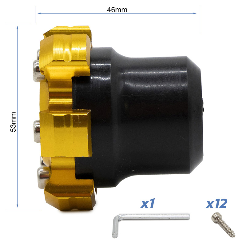 Protector decorativo anticaídas para eje motor o llanta EWTB-006 dorado - RuedaQrueda