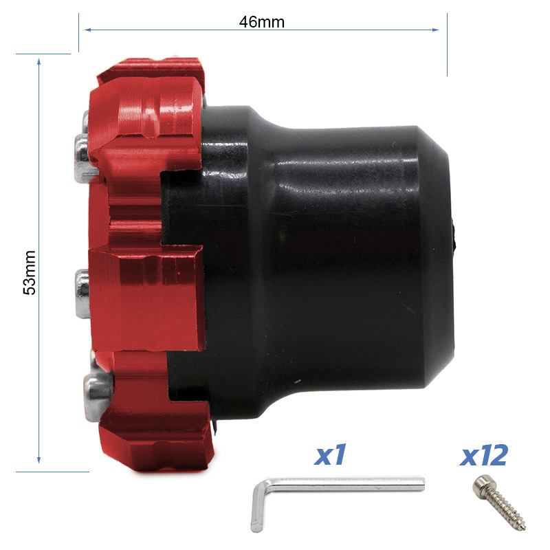 Protector decorativo anticaídas para eje motor o llanta EWTB-006 rojo - RuedaQrueda